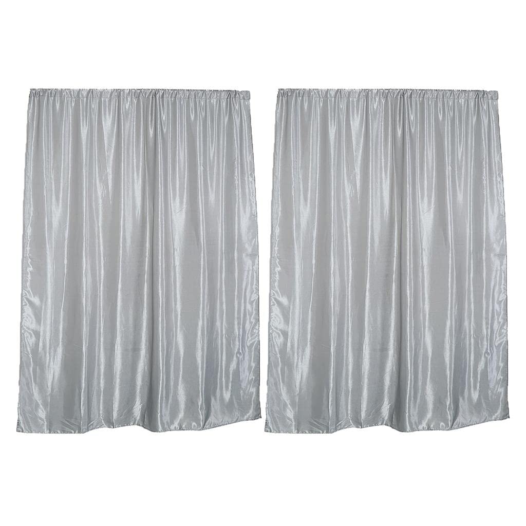 Enakshi® Pair Satin Window Curtains Blackout Blinds Shade Drape Grey Rod Pocket_L|Home & Garden | Window Treatments & Hardware | Curtains Drapes & Valances-image-4