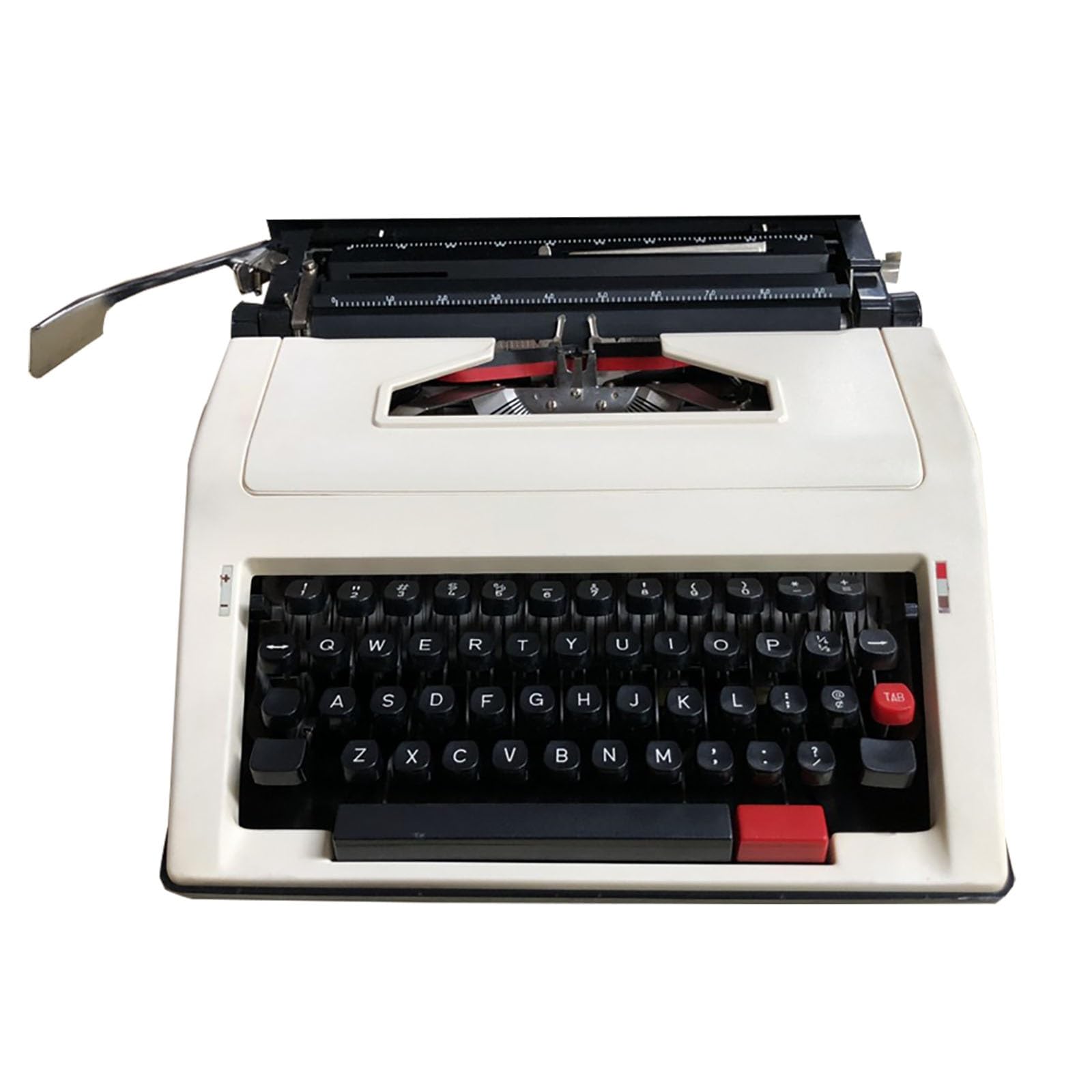 Retro Typewriter White, Nostalgic Typewriter, Portable Typewriter for Decorating Gifts and Typing Letters Cards and More