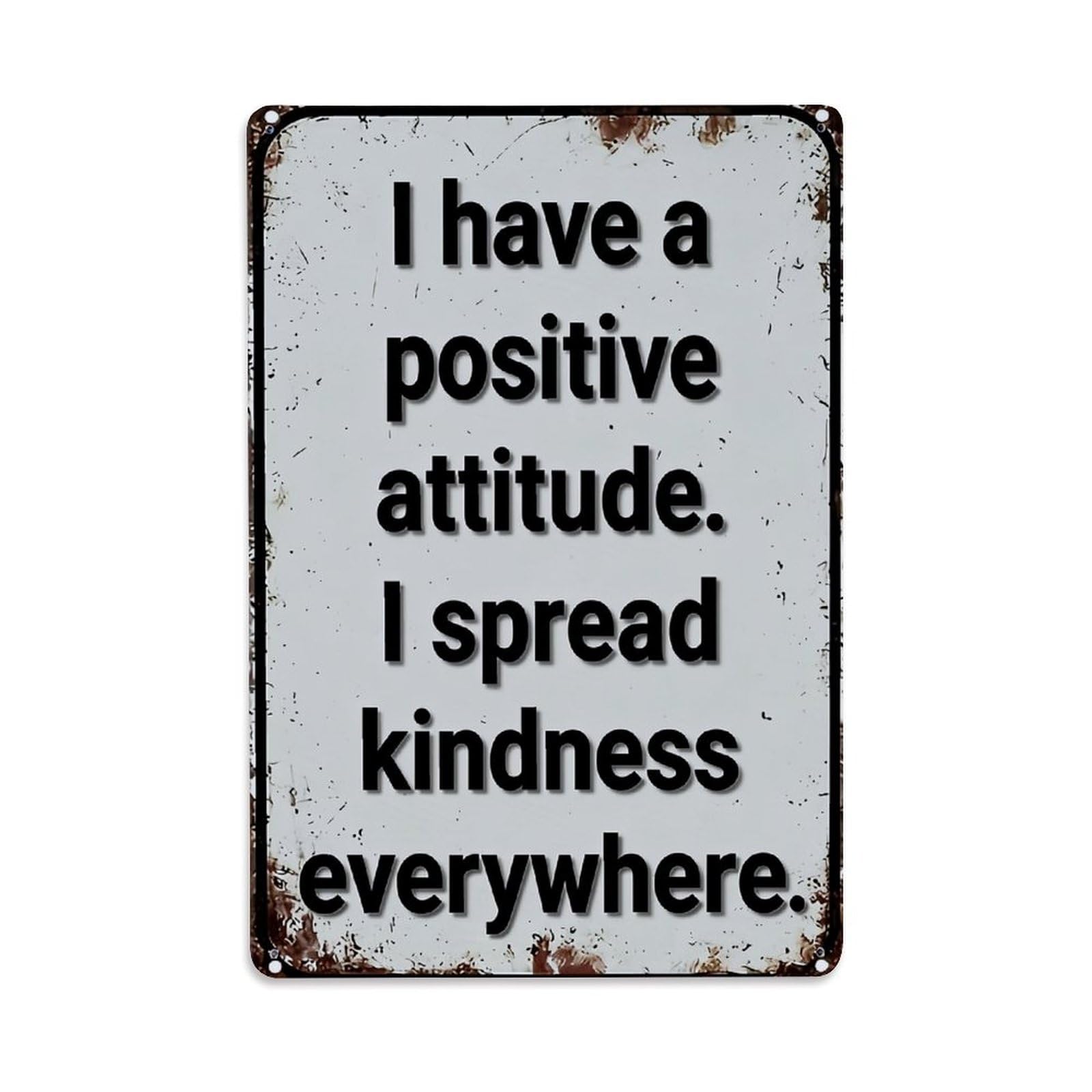 Jdfenggu Vintage Positive Attitude Kindness Spread Everywhere Retro Metal Tin Sign, Decor Art Poster For Bar, Home, Man Cave, Kitchen, Laundry Room Gift 8X12inch