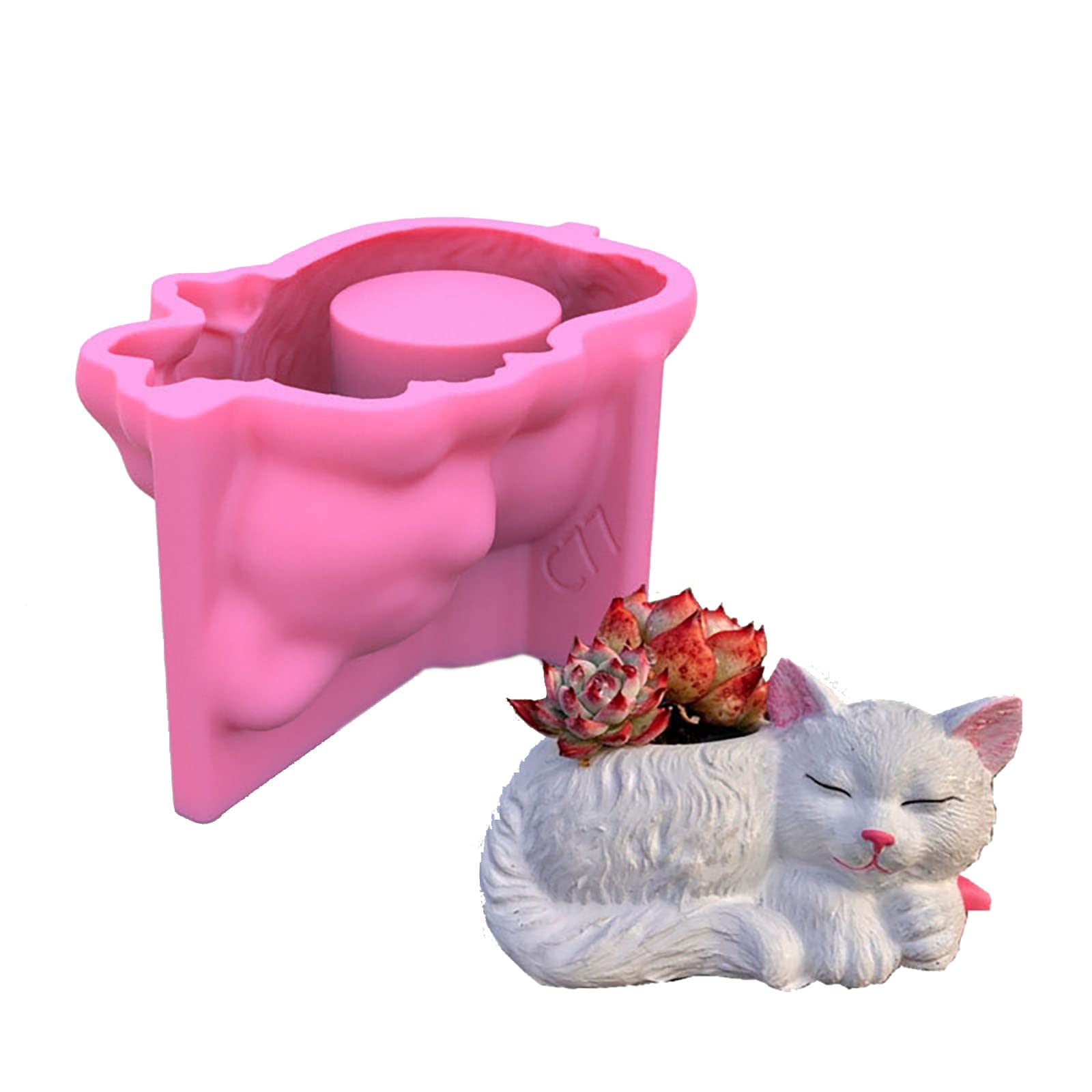 Moule Silicone Grand Pot De Fleurs - Pour Plantes Grasses, Béton, Résine - 16.3x8cm - Lot De 3