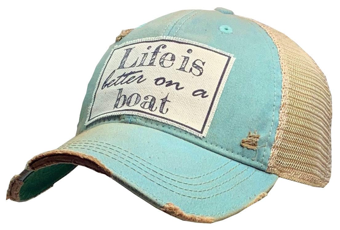 VINTAGE LIFELife is Better on a Boat Cap, Teal