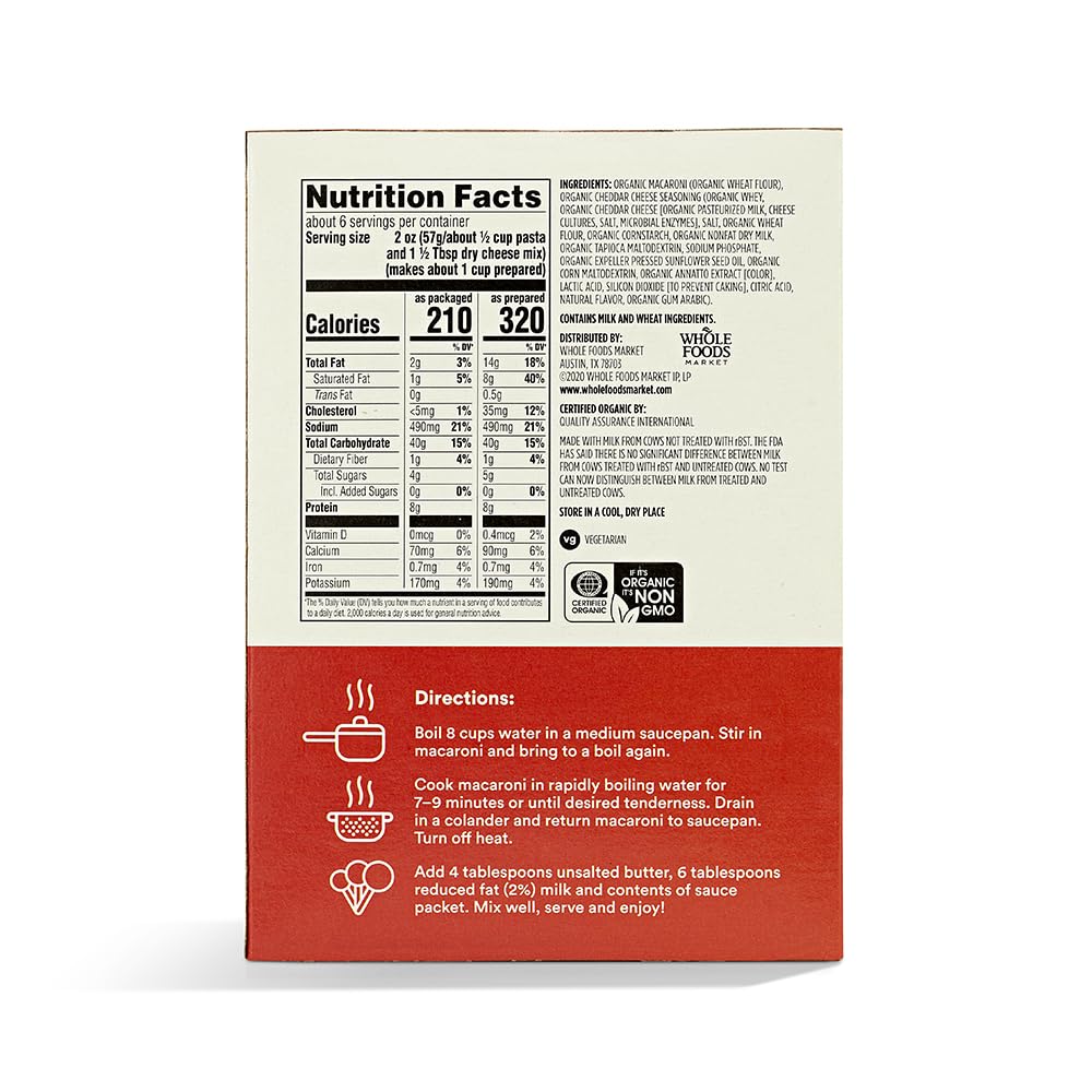 365 by Whole Foods Market, Macaroni And Cheese Family Size Organic, 12 Ounce