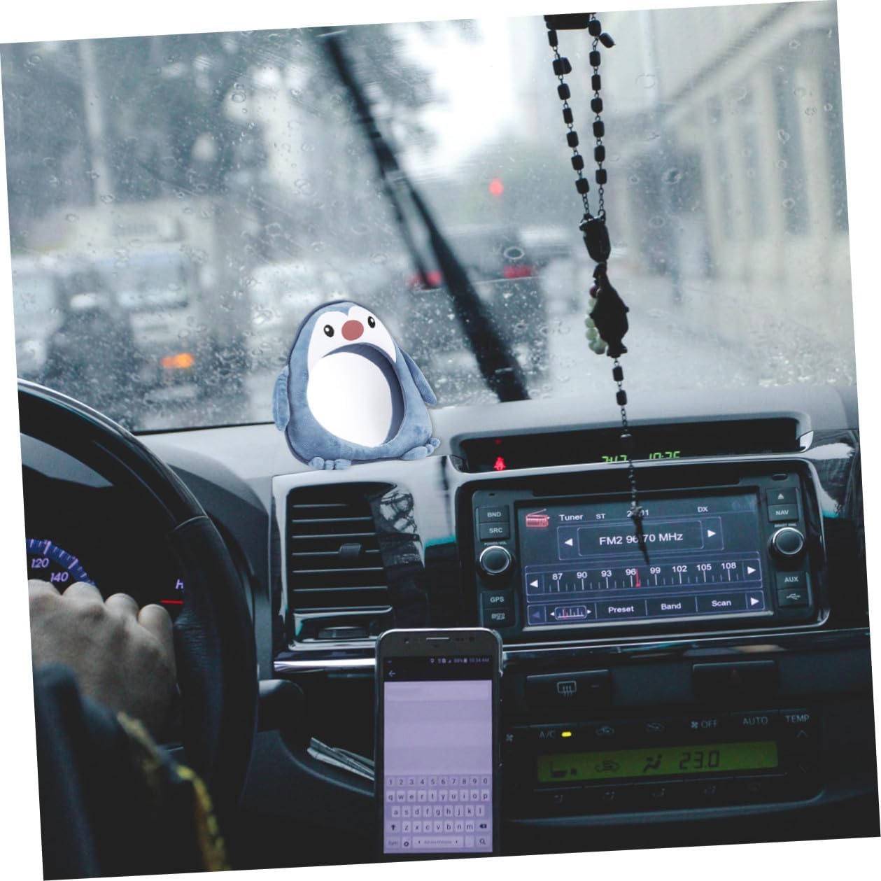 Penguin Shaped Rearview Mirror Blind Spot Mirror Backseat Observation for Car Interior Travel