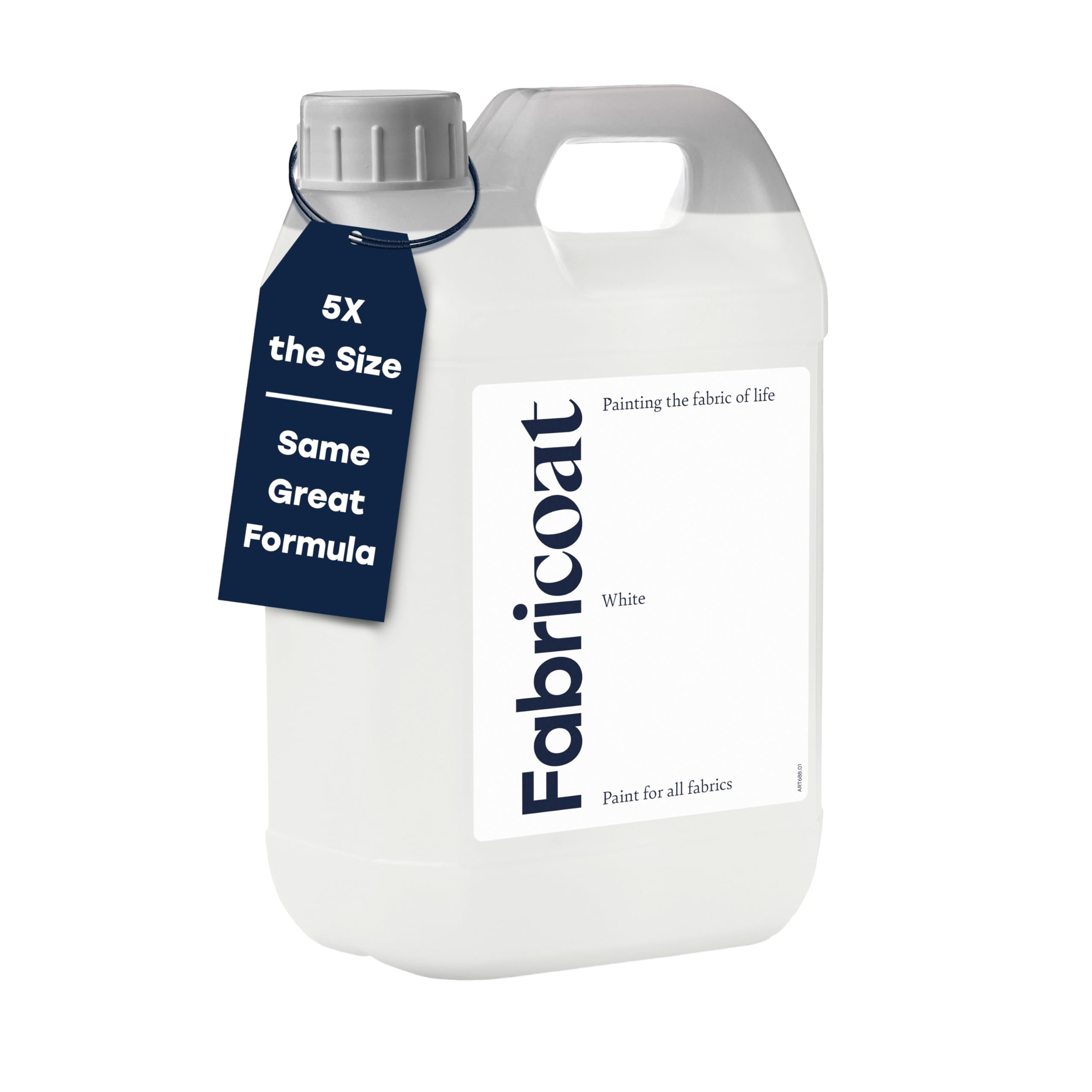 Fabricoat White Fabric Paint – Restore Or Change The Colour Of Any Fabric - Paint Directly Onto Fabric - Transform Anything – Sofas, Lampshades, Car Interiors (2.5L, ) 2.5L