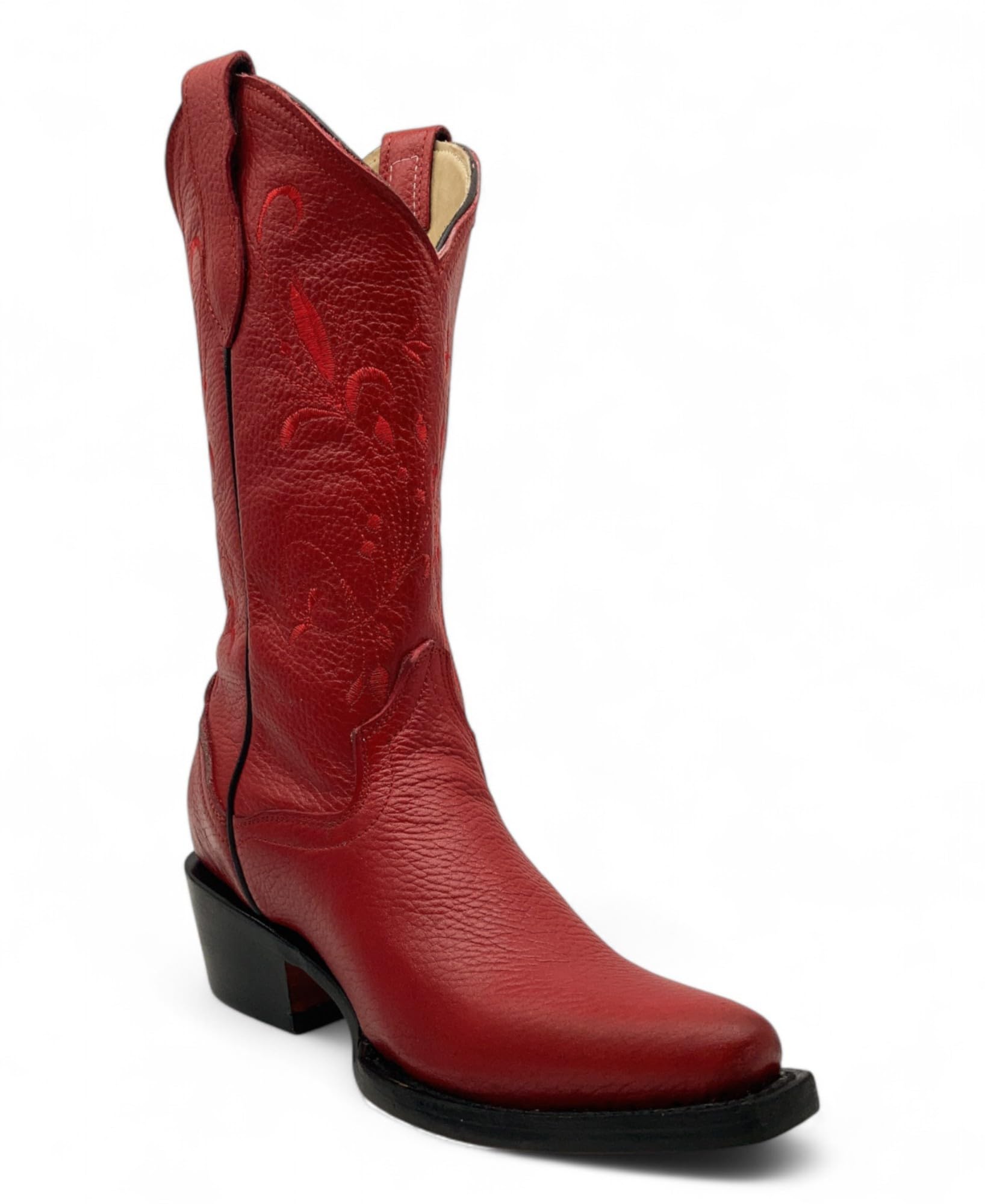 The Western Shops Womens Genuine Leather Pointed Toe Mid Calf Western Boots
