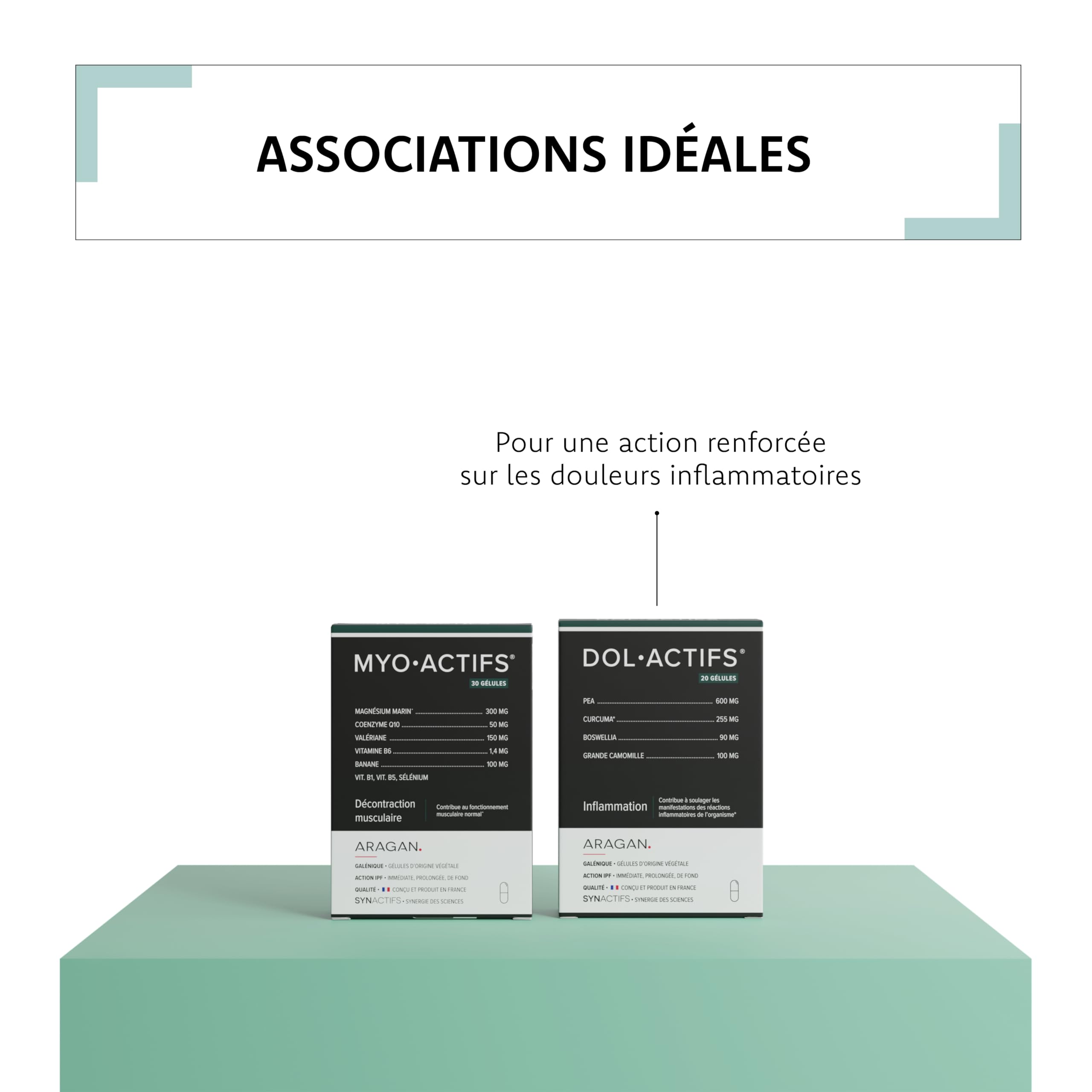 ARAGAN - Synactifs Lot de 2 Myoactifs - Complément Alimentaire Décontraction musculaire - Magnésium Marin, Coenzyme Q10, Valériane, Vitamines - 60 gélules - 1 mois de prise - Fabriqué en France