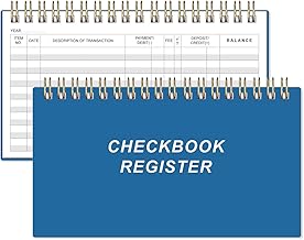 Check Registers for Personal Checkbook - A6 Blank Ledger Transaction Registers for Personal, Check Register Book for Checking and Saving Account, Deposit and Credit Card, 3,75" x 6.75", Blue