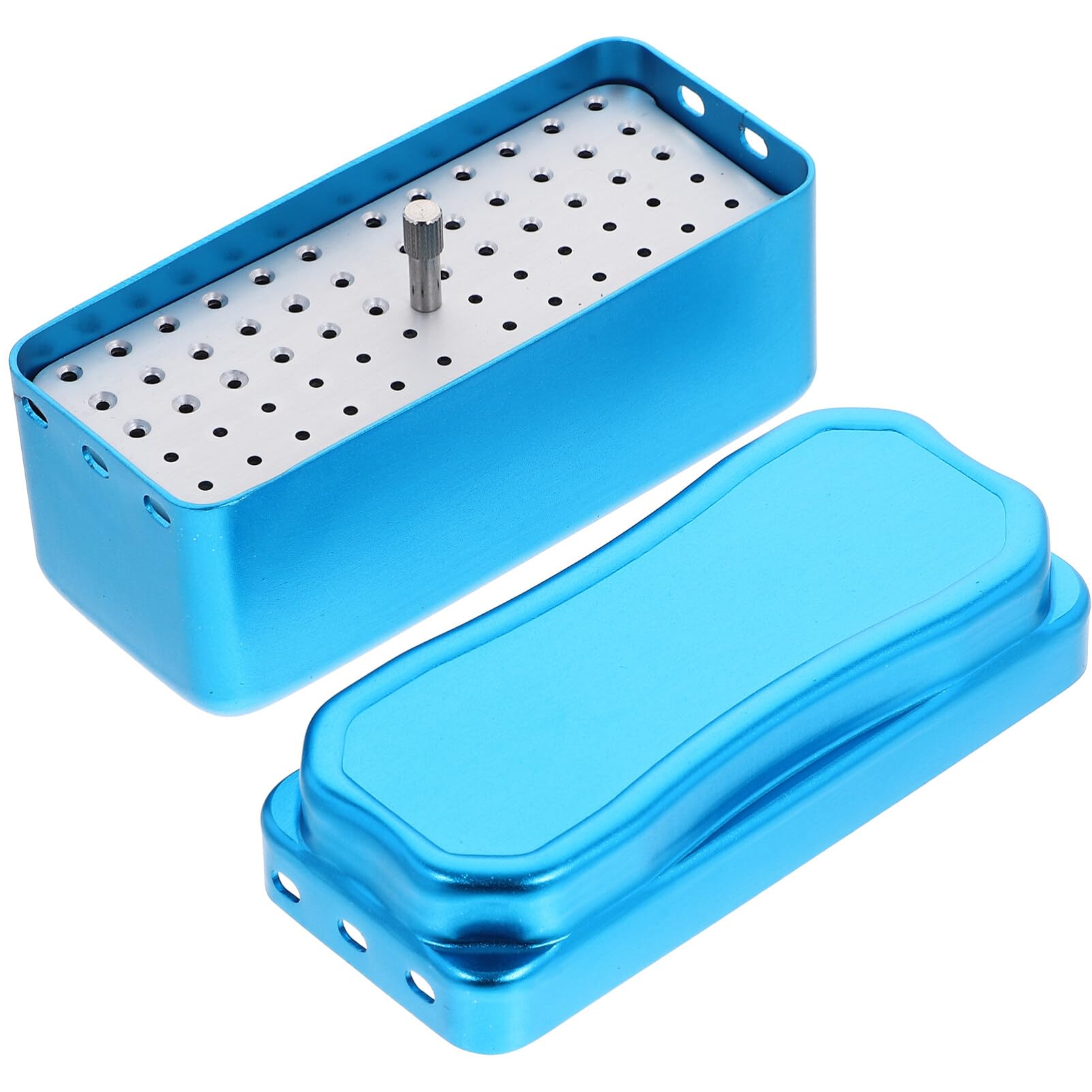 Baluue72 Holes Dental Burs Holder Station, Bur Block Organizer with Cover Autoclavable Box Case for Lab Dentist Tool