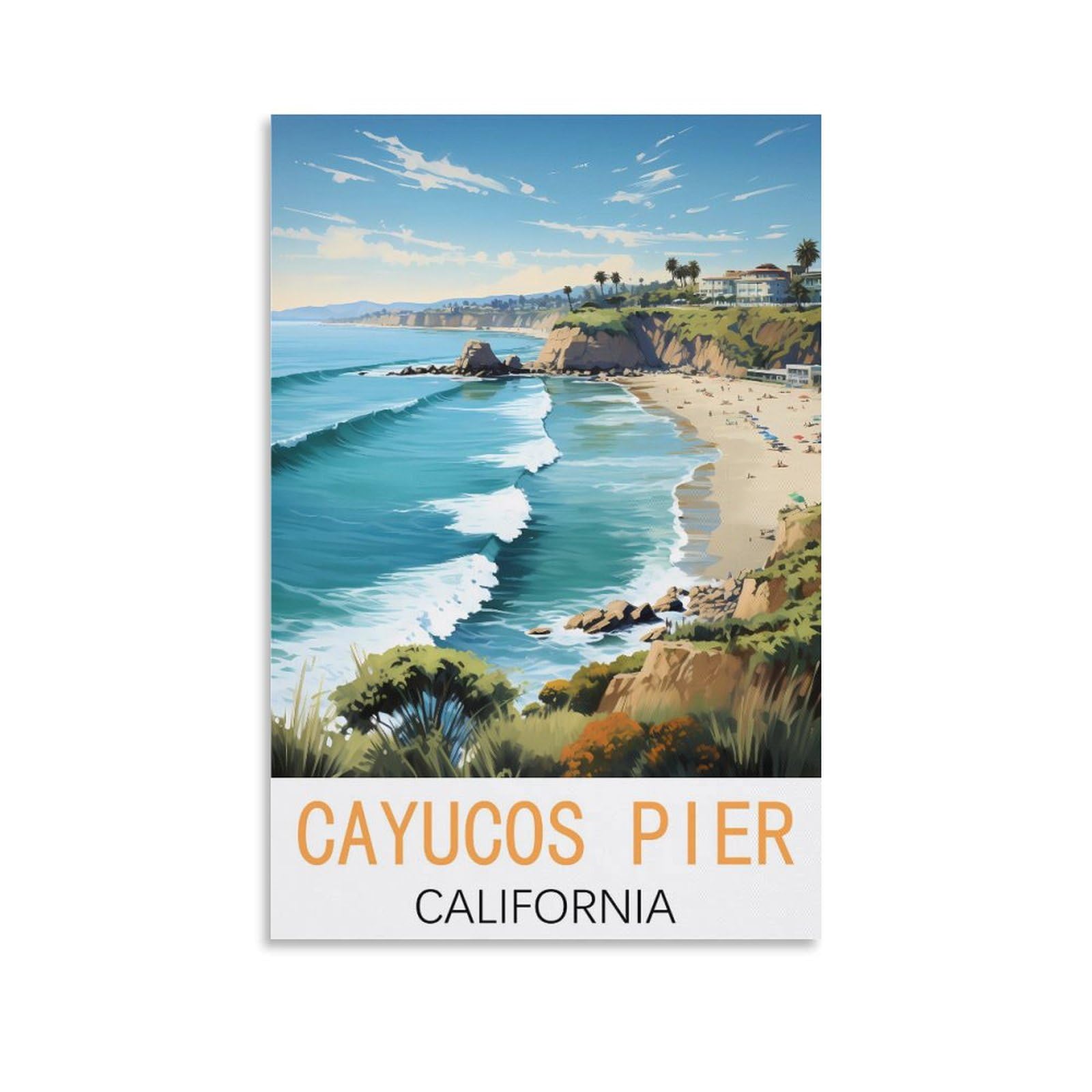 Vintage Metal Tin Sign Funny,Cayucos Pier,Wall Decor Kitchen Garage Dining Room Home Decor Hotel Decor Gift 20x30cm