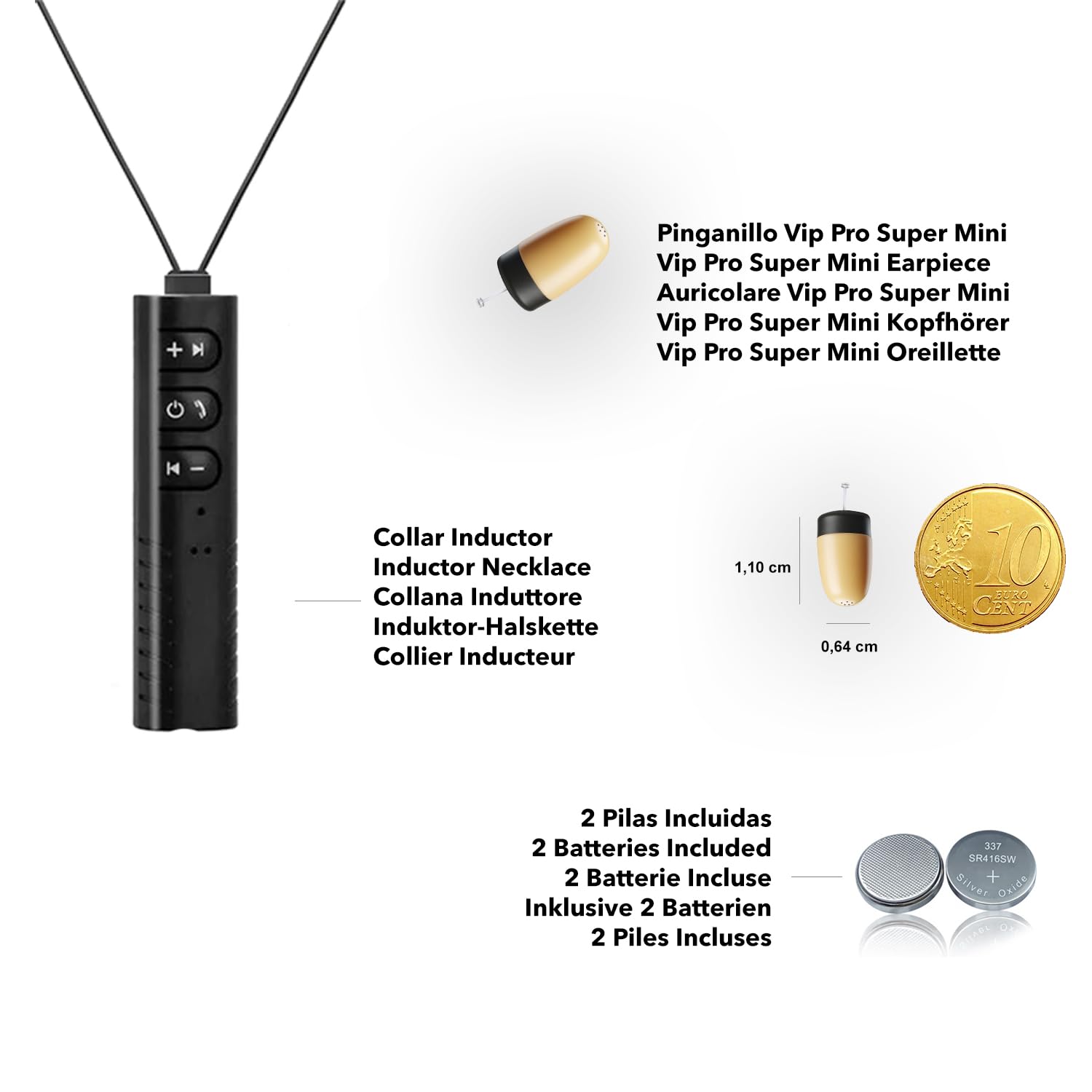 Pinganillo Esami Bluetooth Nascosto V6 - Auricolare Spia Invisibile Senza Fili per Copiare Esami. (Supermini Carne con V6)
