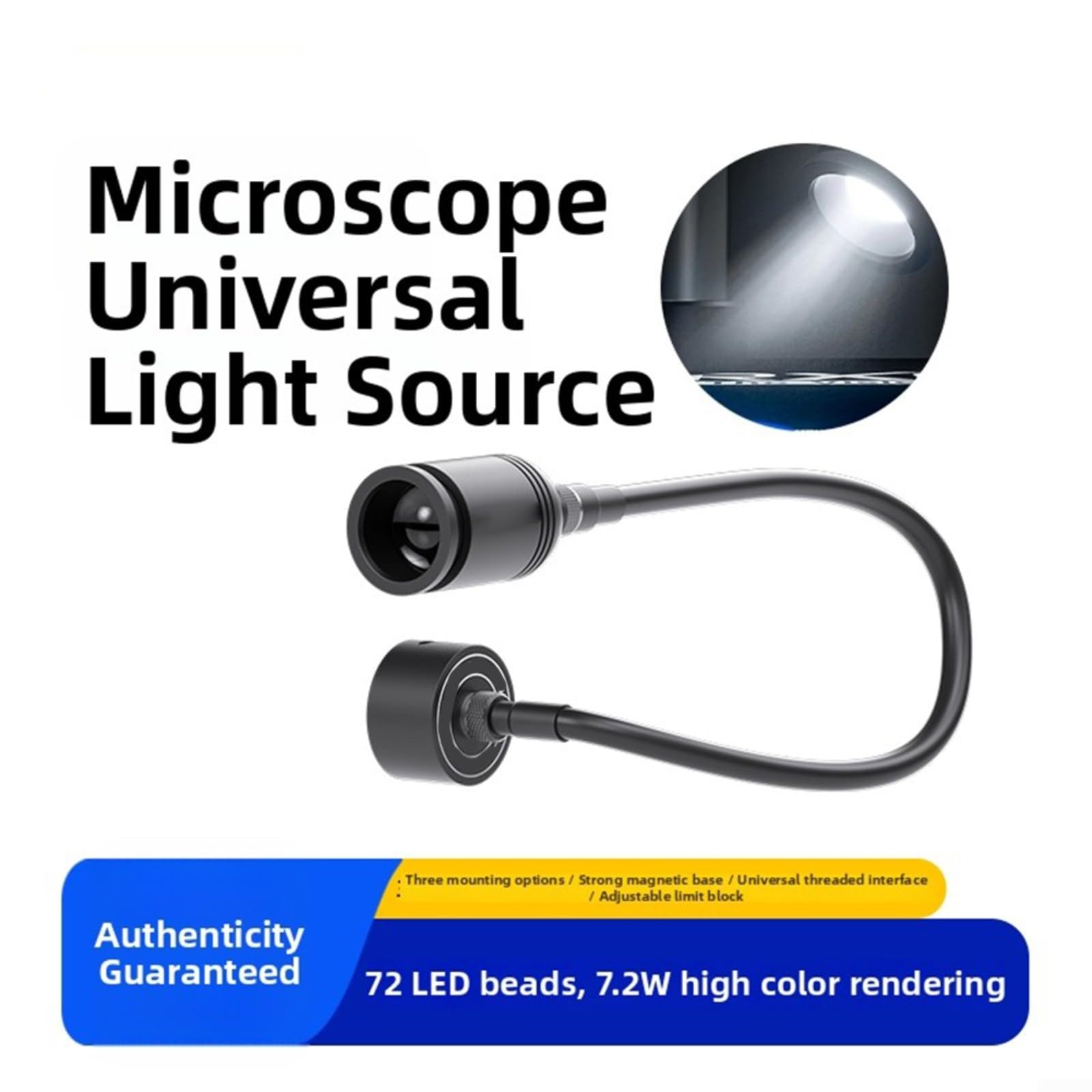MECHANIC Omni-L 5W LED Mikroskop Ringlicht, Stufenlos Dimmbar Schwanenhals Inspektionslampe, Flexible LED Illuminator für PCB Löten, Handy Reparatur und Arbeit