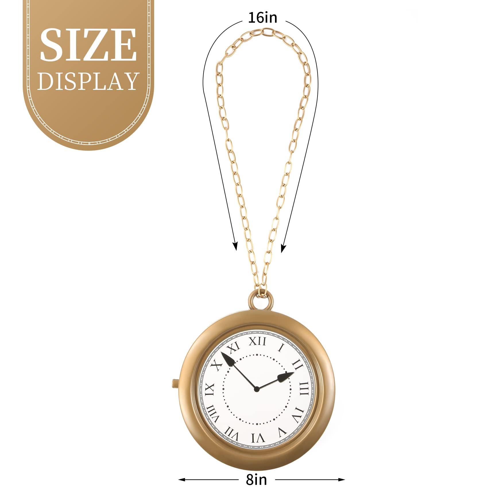 1 Piece Clock Necklace White Rabbit Clock Jumbo Flavor Hip Hop Rapper Clock Necklaces for Halloween White Rabbit Costume Accessories Party Supplies