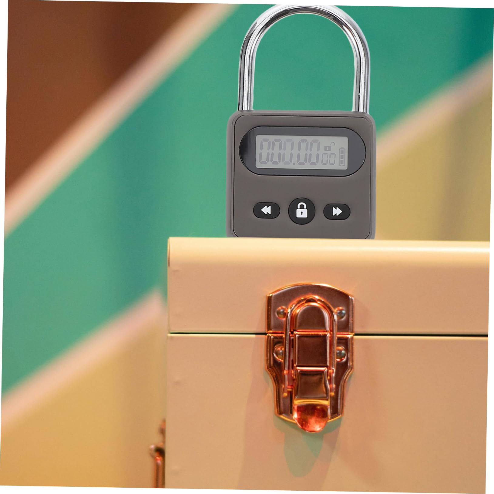 Veemoon Cadenas à Minuterie Rechargeable Par Usb Cadenas Électronique Avec Affichage Lcd Verrou à Temporisation Automatique Pour Études Et Travail