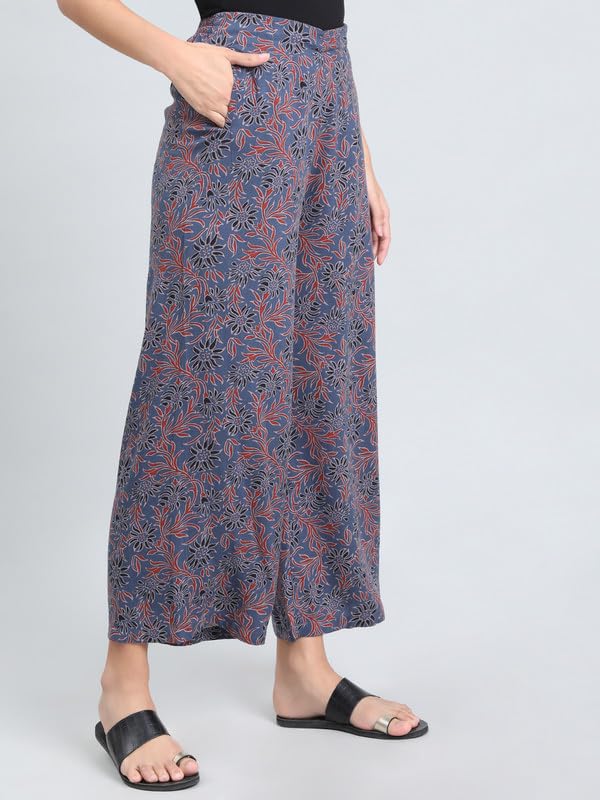 Image of GO COLORS Soft Viscose Printed Palazzo Full Length for Women| Breathable, Mid Rise