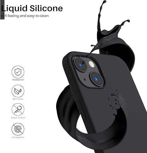 Miniatura 3 de ORNARTO - Funda compatible con iPhone 13, silicona líquida delgada de 3 capas, funda de goma de gel suave que cubre por completo, 6.1 pulgadas