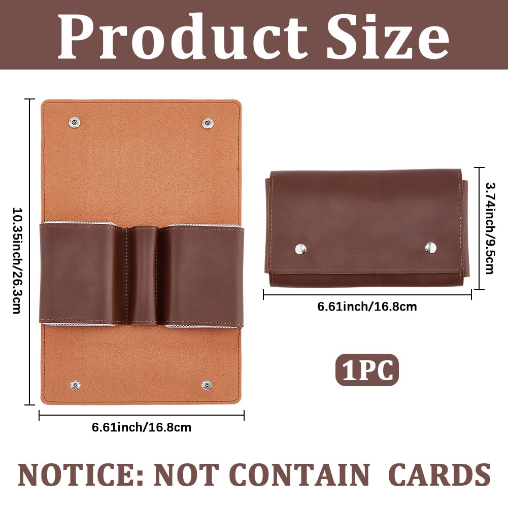 Estuche Protector de Cuero Sintético para Naipes, con Botón A Presión, Multiusos, Compatible con Billeteras, Organizador de Monedas Hecho A Mano para Póker, Bridge, Juegos de Mesa, Viajes