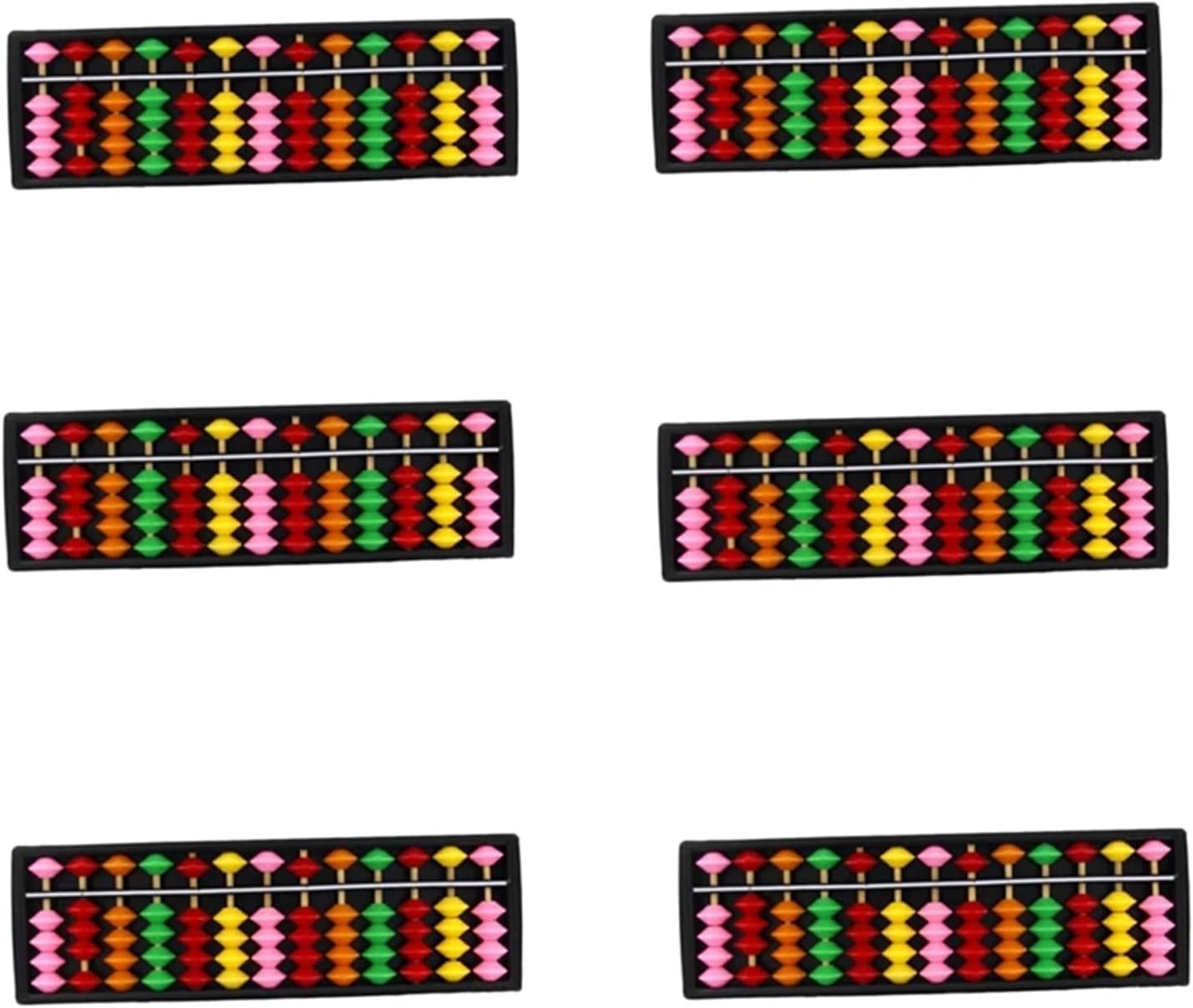 CUBANE Abacus，Math Learning Tool，Chinese Abacus 6pcs Portable Plastic Abacus Arithmetic Abacus Calculation Tool Chinese Japanese Abacus Calculator Educational Abacus