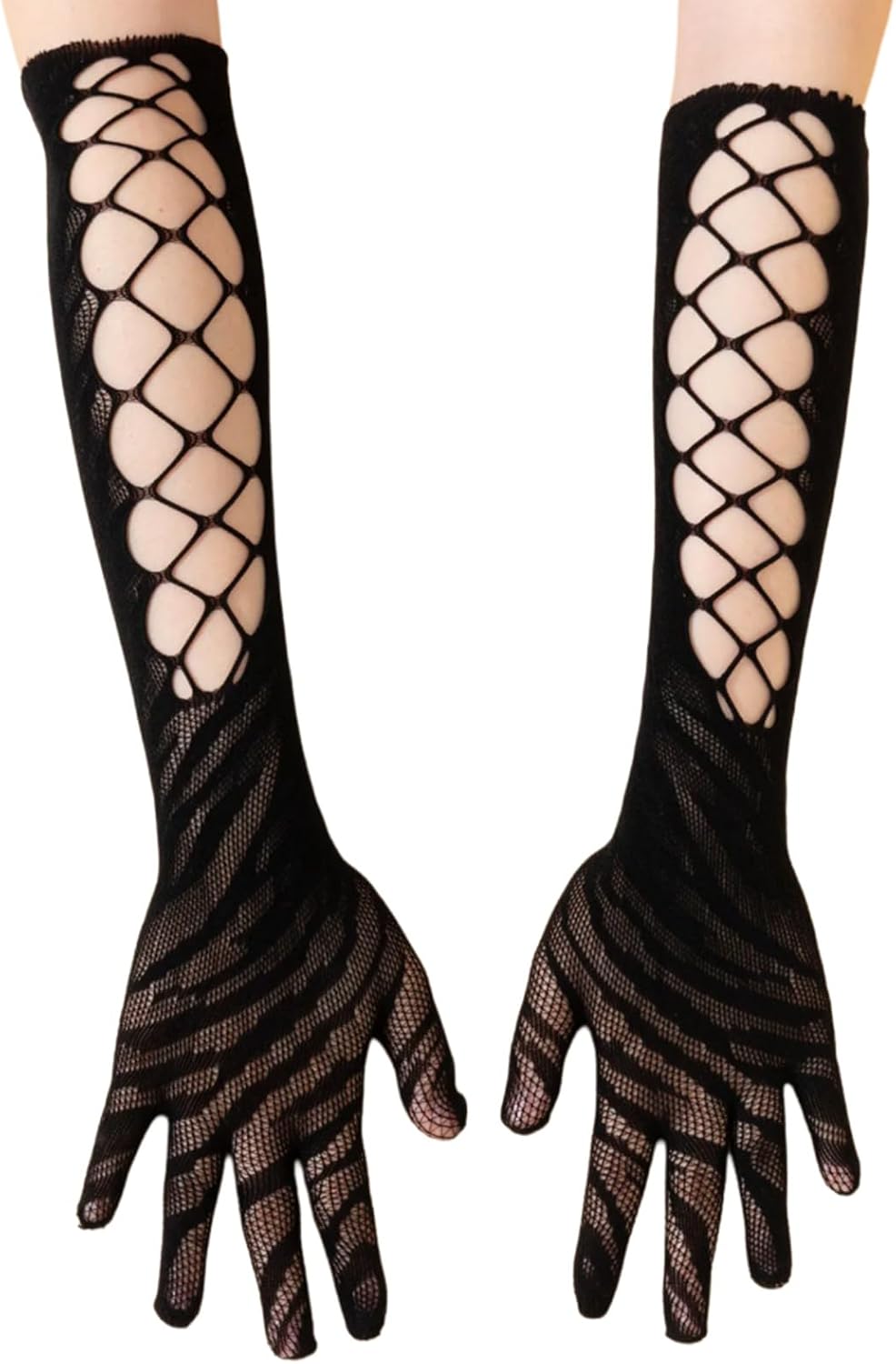 Evening Party Arm Sleeves for Women Girl Elegant Lace Rhinestones Gloves Halloween Accessories Long Arm Gloves for Gowns Prom