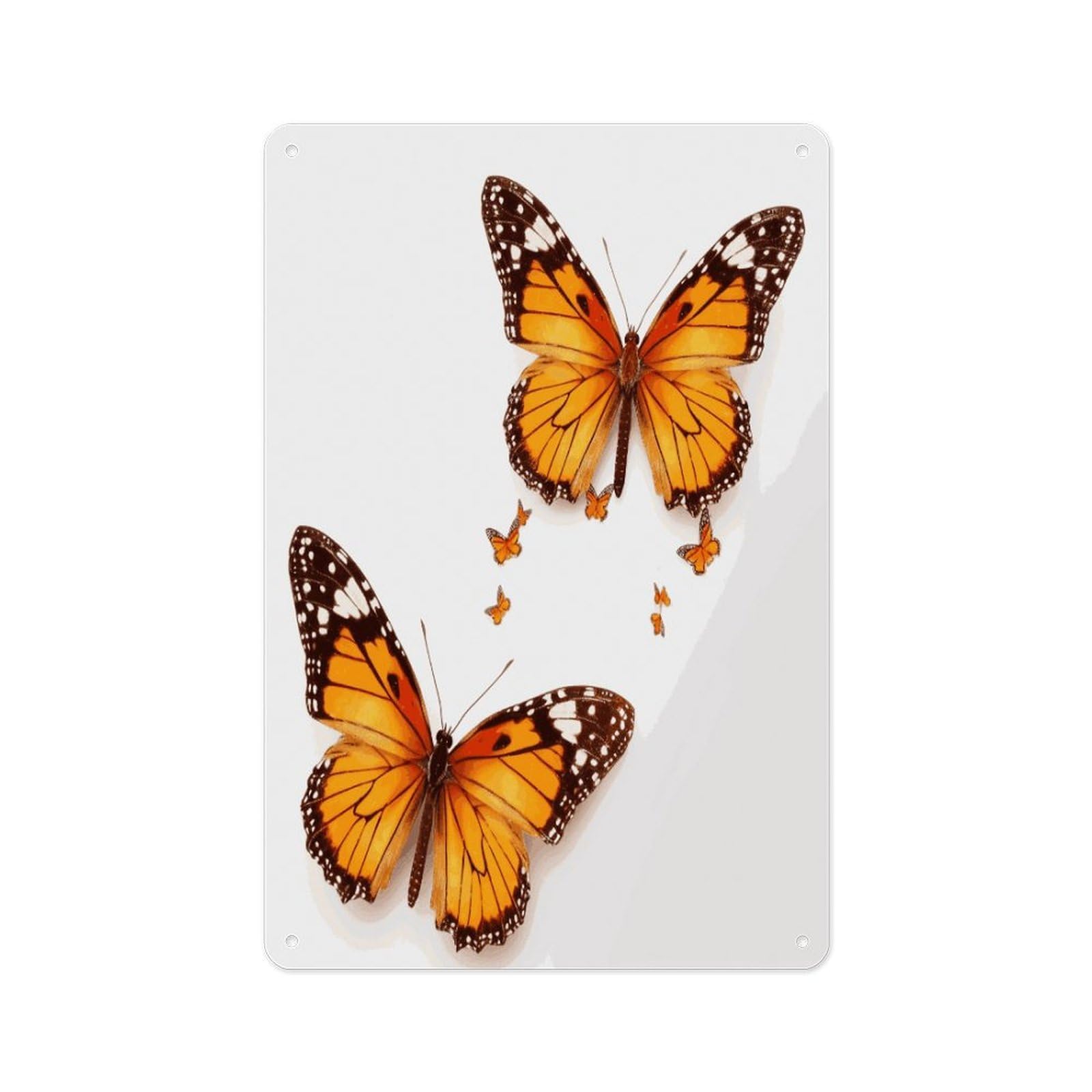 Fekiloot Style Orange Butterfly Wall Decor Metal Signs Tin Signs Poster