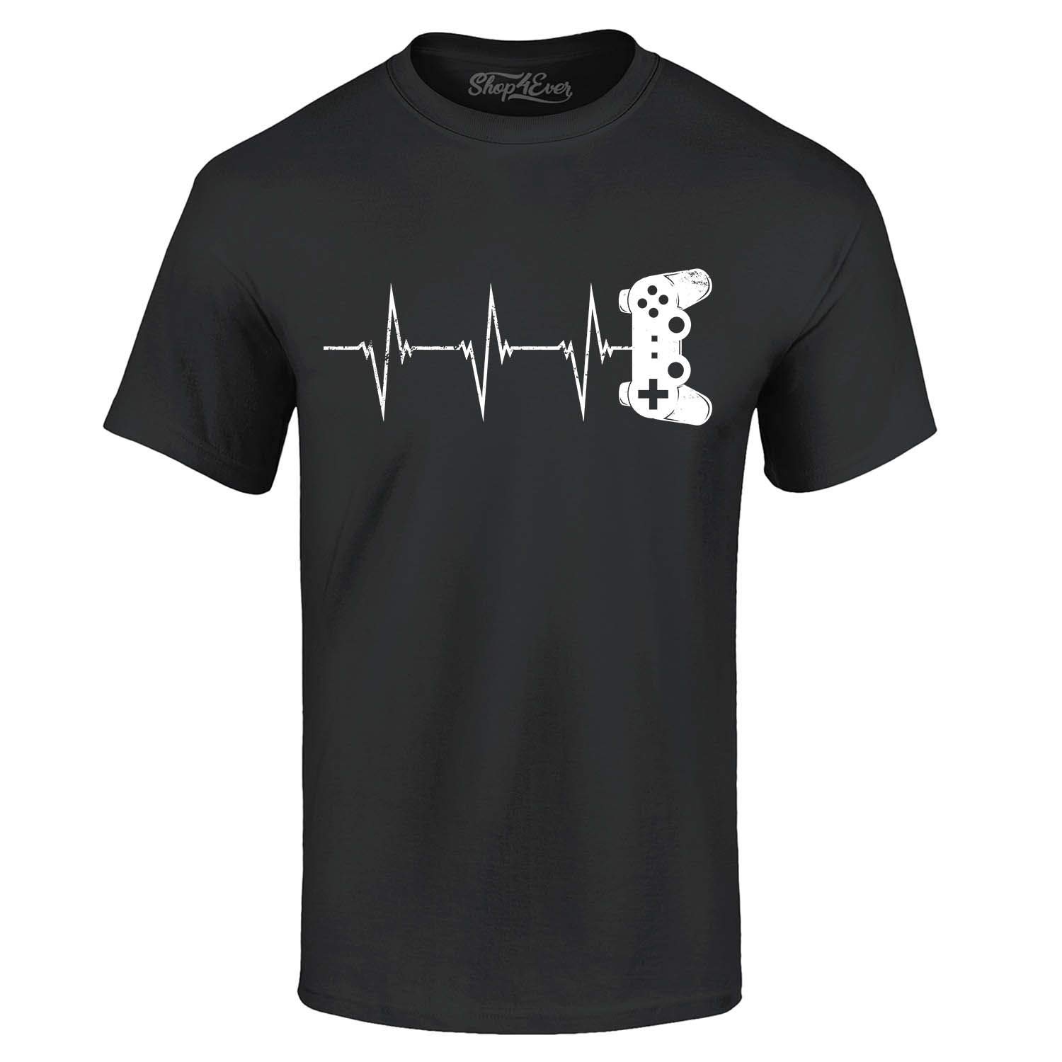 shop4ever Gamer Heartbeat T-Shirt XX-Large Black 0