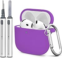 Vista 677 de Funda para AirPods Pro con kit de limpieza, funda de silicona suave para Apple AirPod Pro de 1ª/2ª generación, accesorios de funda AirPods Pro/Pro 2