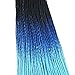Ombre Senegalese twist 2x Synthetic crochet braiding hair 5 packs/lot 24inch (black dark light blue)