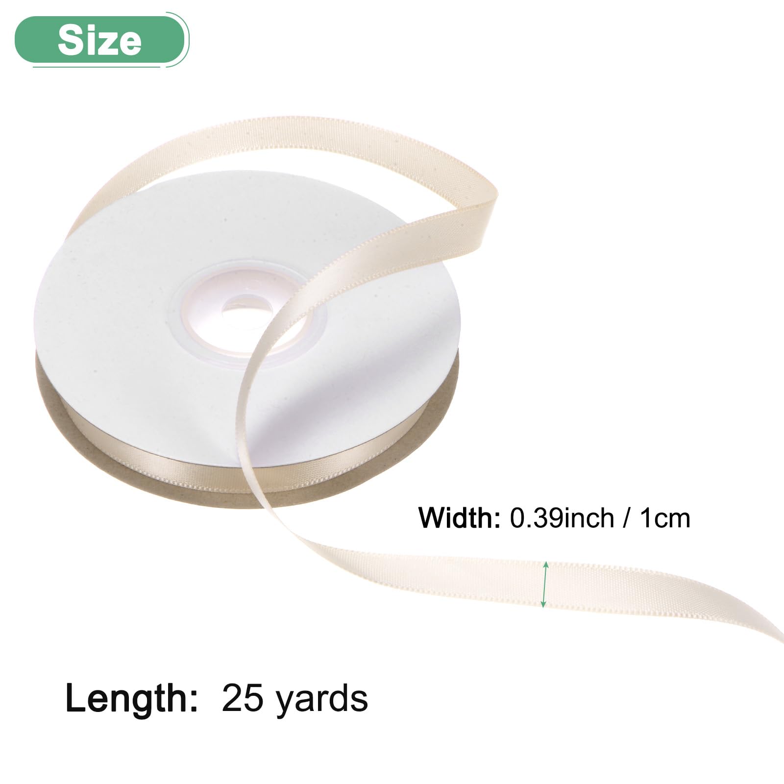 M METERXITY Beige Satin Ribbon - Image 3