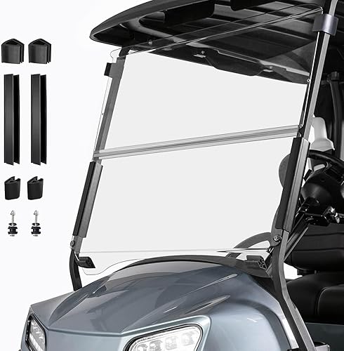 Parabrisas plegable para carrito de golf de 3/16" (5MM) de espesor, solo compatible con Club Car Precedent 2004+, Tempo 2017+, Onward 2017+,