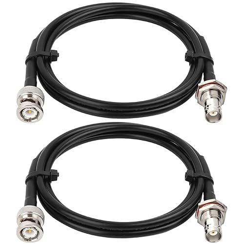 Miniatura 9 de 2 piezas de cable coaxial BNC macho a hembra de 50 ohmios RG58 - Extensión de antena de baja pérdida de 1 pie para radio CB/radio ham VHF/micrófono