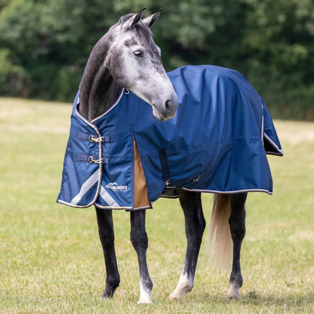 Shires Highlander Plus 0g Lite Turnout Rug - Navy 6'6" / 78", Navy