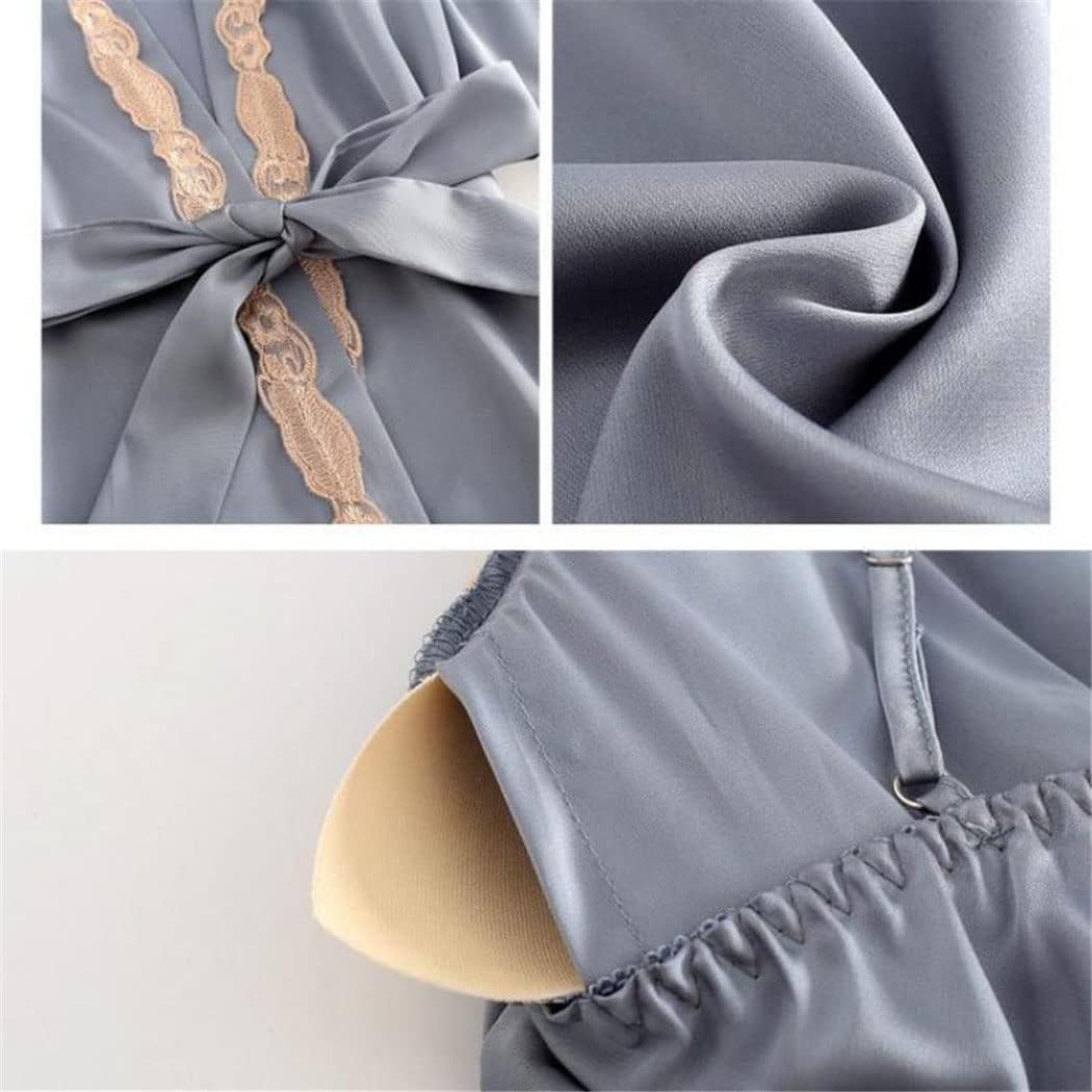 Haitpant 5Pcs Robe Set Satin Rayon Bathrobe Women Sexy Kimono Bath Gown Loose Sleepwear Nightwear Bridesmaid Robes Suit