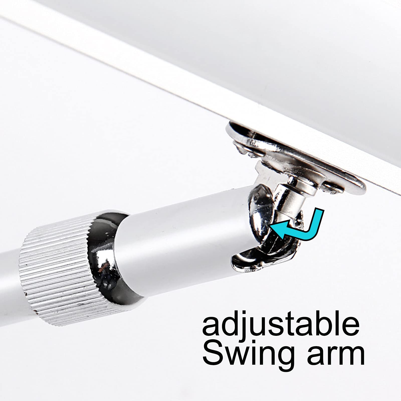 Lámpara LED para espejo de baño de acero inoxidable, moderna lámpara cromada para espejo de baño, giratoria 180 grados, luz sobre espejo, luz blanca cálida 3000K IP44, lámpara de pared para baño con p