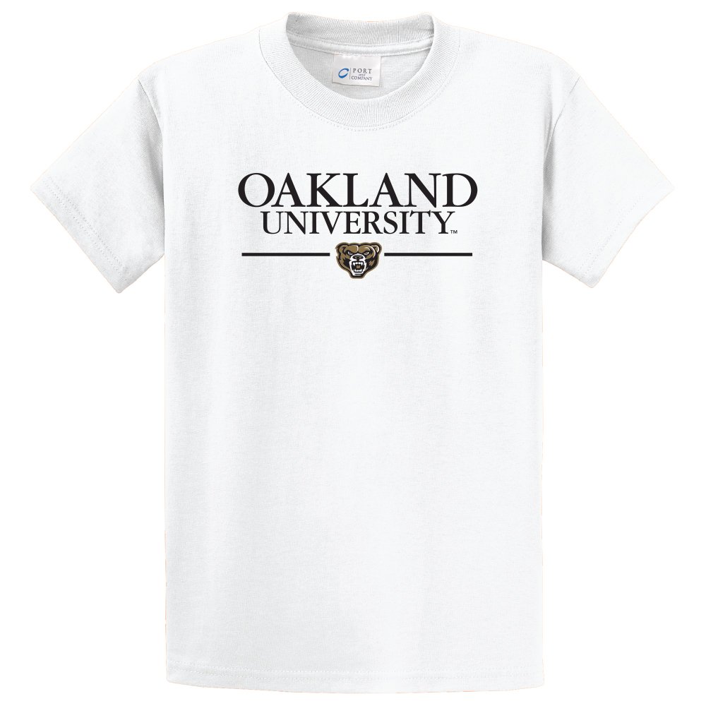 Campus Merchandise NCAA Oakland Golden Grizzlies Short Sleeve Tee, Small, White