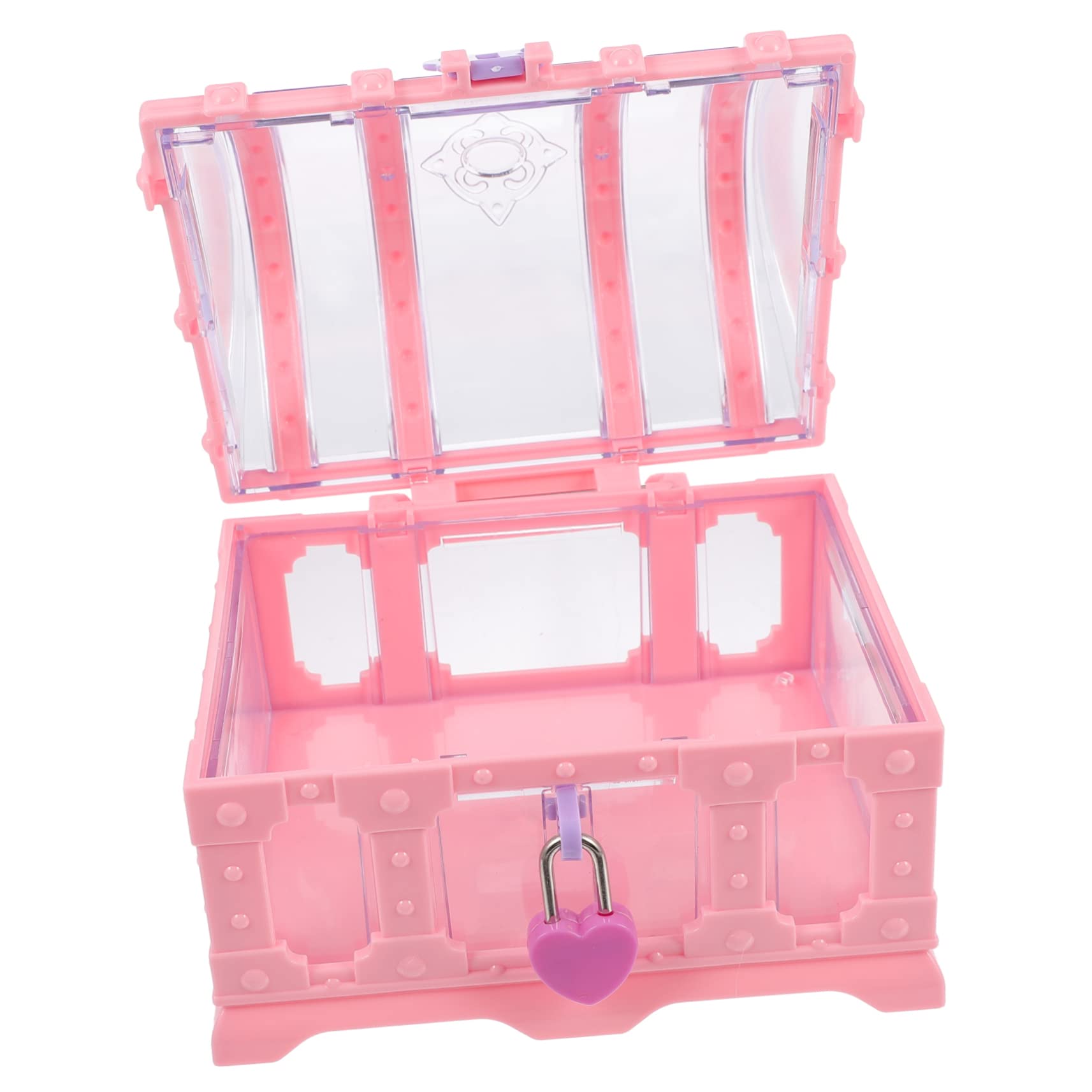 Holibanna Holibanna 1juego Caja De Joyería Infantil Con Cerradura y Espejo Para Niñas Organizador De Joyas Para Collares Anillos y Accesorios Habitaciones