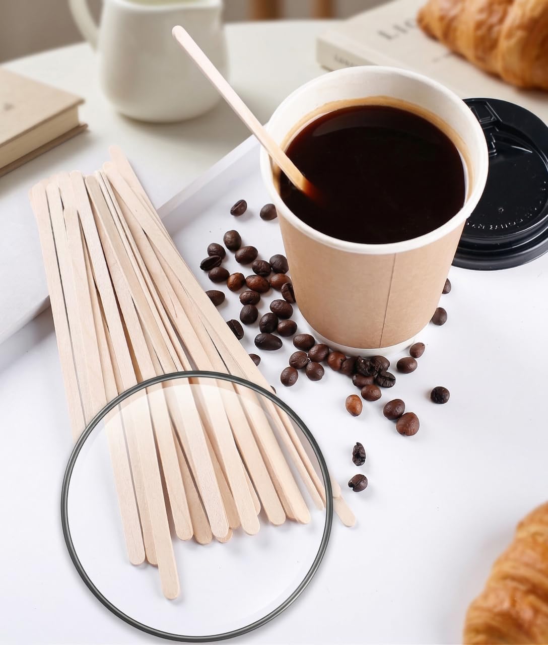 Wood Coffee and Tea Drink Stirrer Sticks, Real Wood 5000 Pieces, 5.5" Inches - Eco-Friendly Wooden Stick Stirrers