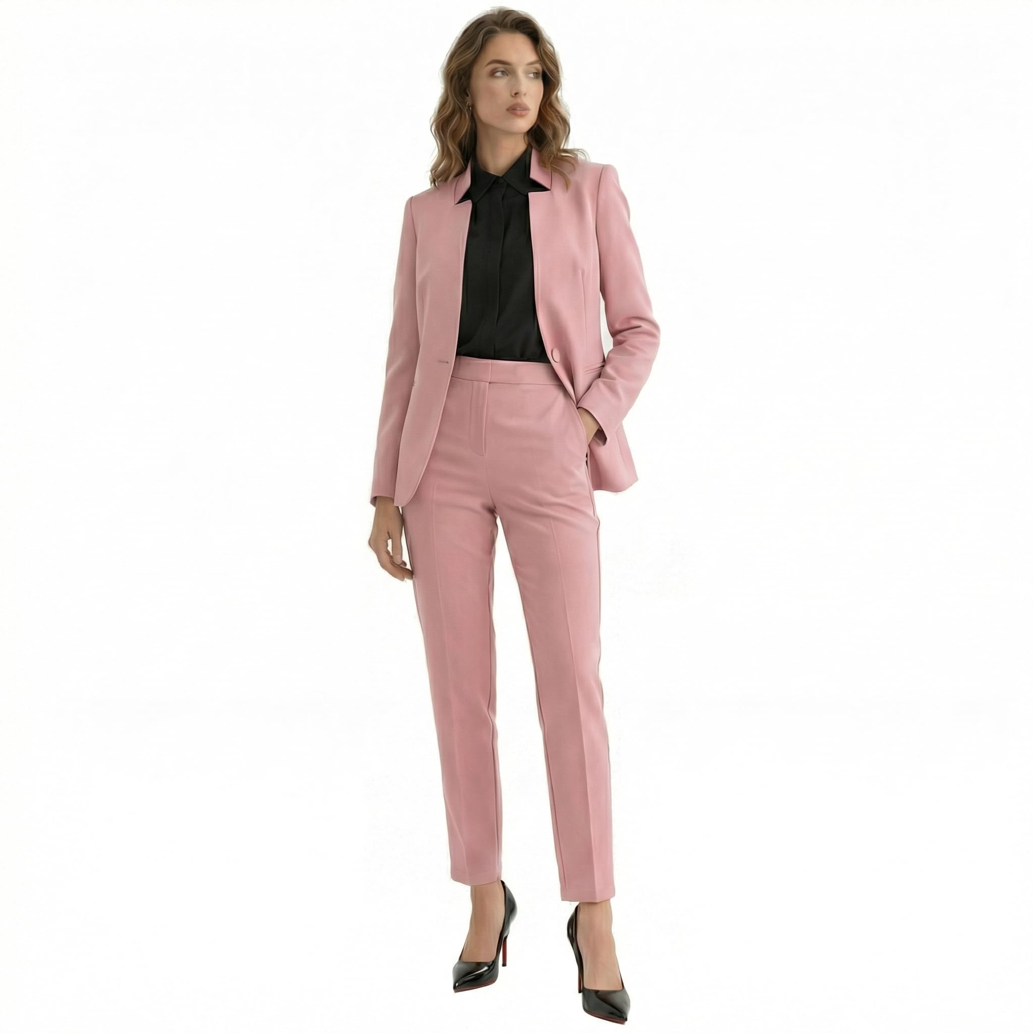 Traje de Mujer Elegante con Chaqueta y Pantalón – Conjunto Formal para Oficina, Eventos y Negocios – Tailleur Mujer Ajustado y Cómodo