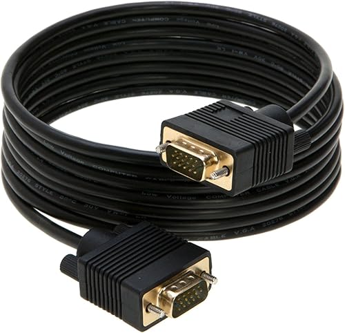 Cables Direct Online Cable de monitor SVGA de 15 pies - macho a macho VGA a VGA 1080P para PC, proyector, portátil, TV