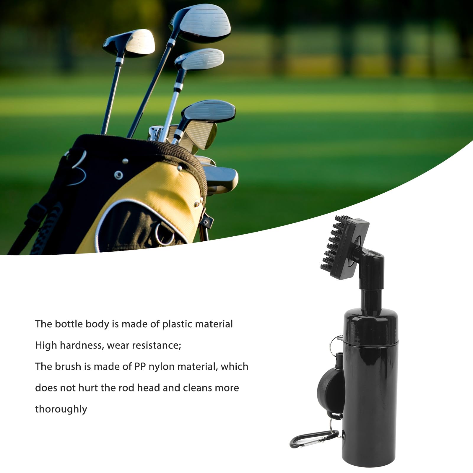 Golf Water Brush, Nylon 160 ml narzędzie do czyszczenia sprayu do butelek z wodą z golfistami klamry linowej