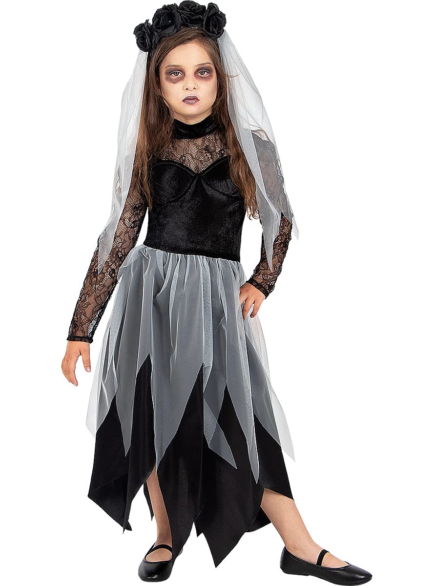 Funidelia | Disfraz de novia fantasma para niña Zombie, Novia Cadáver, Halloween, Terror - Disfraz para niños y divertidos accesorios para Fiestas, Carnaval y Halloween