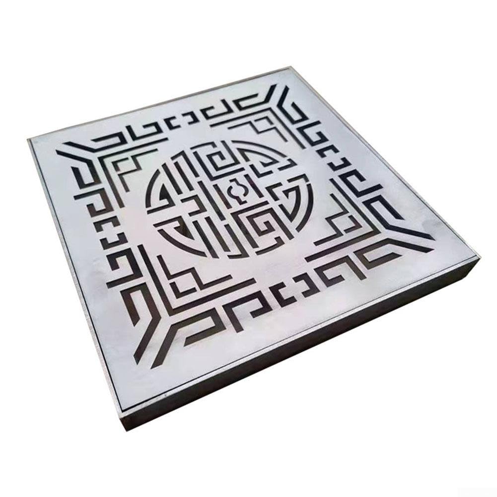 Cubiertas de drenaje para exteriores, rejilla de drenaje de acero inoxidable, cubierta cuadrada de drenaje al aire libre, para entrada, patio, piscina (200 x 200 x 20 x 2 mm)