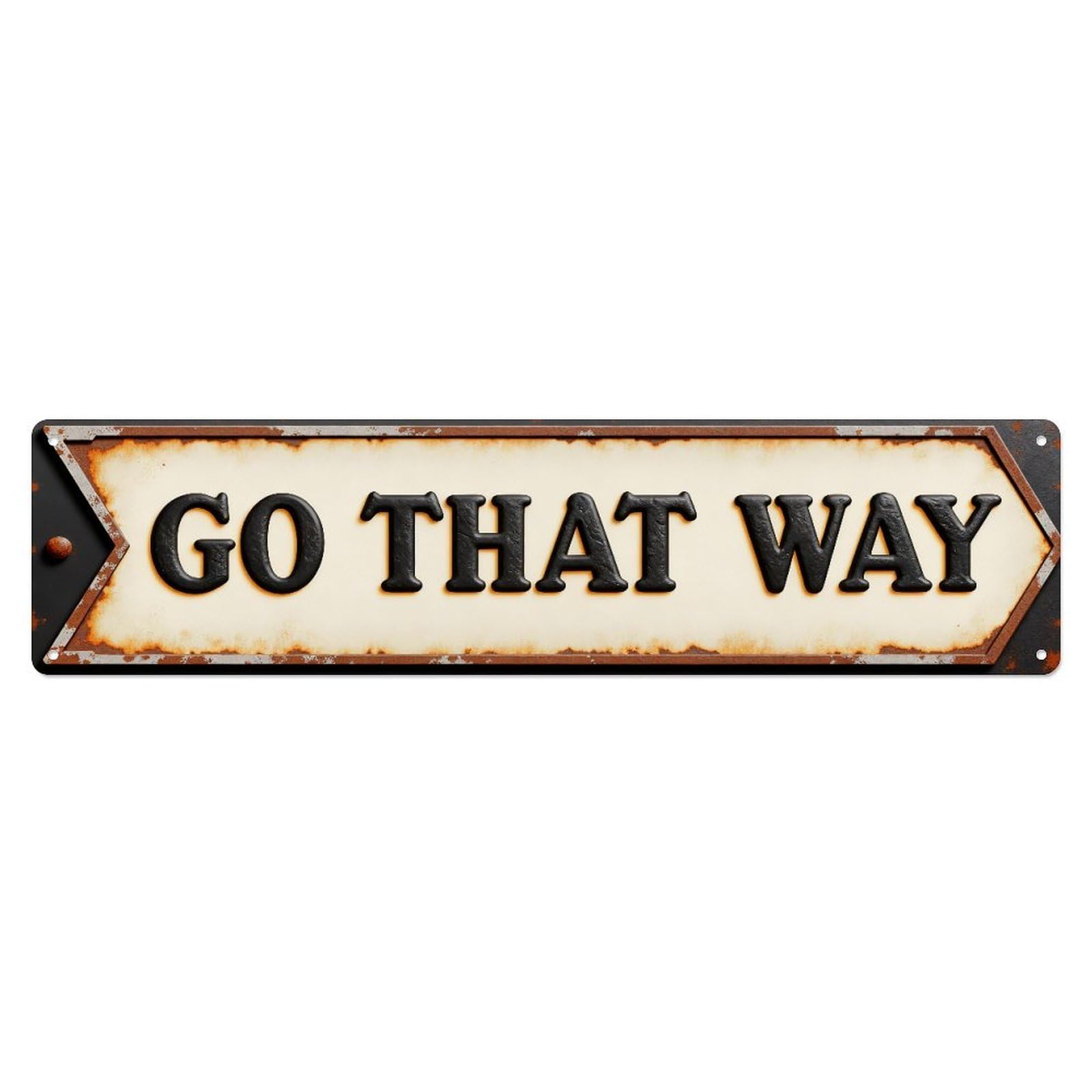 Go That Way Sign Pattern Metal Tin Sign Plaque
