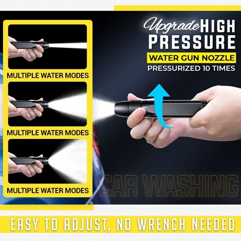 Image of ZUDELLA Plastic ||Portable High Pressure Washing Water Gun||Direct Spray Gun|| New Direct Spray Car Wash Water Gun||Car Wash Garden Watering Tool||Black High Pressure|| (Black Nozzle), 2.6 cm