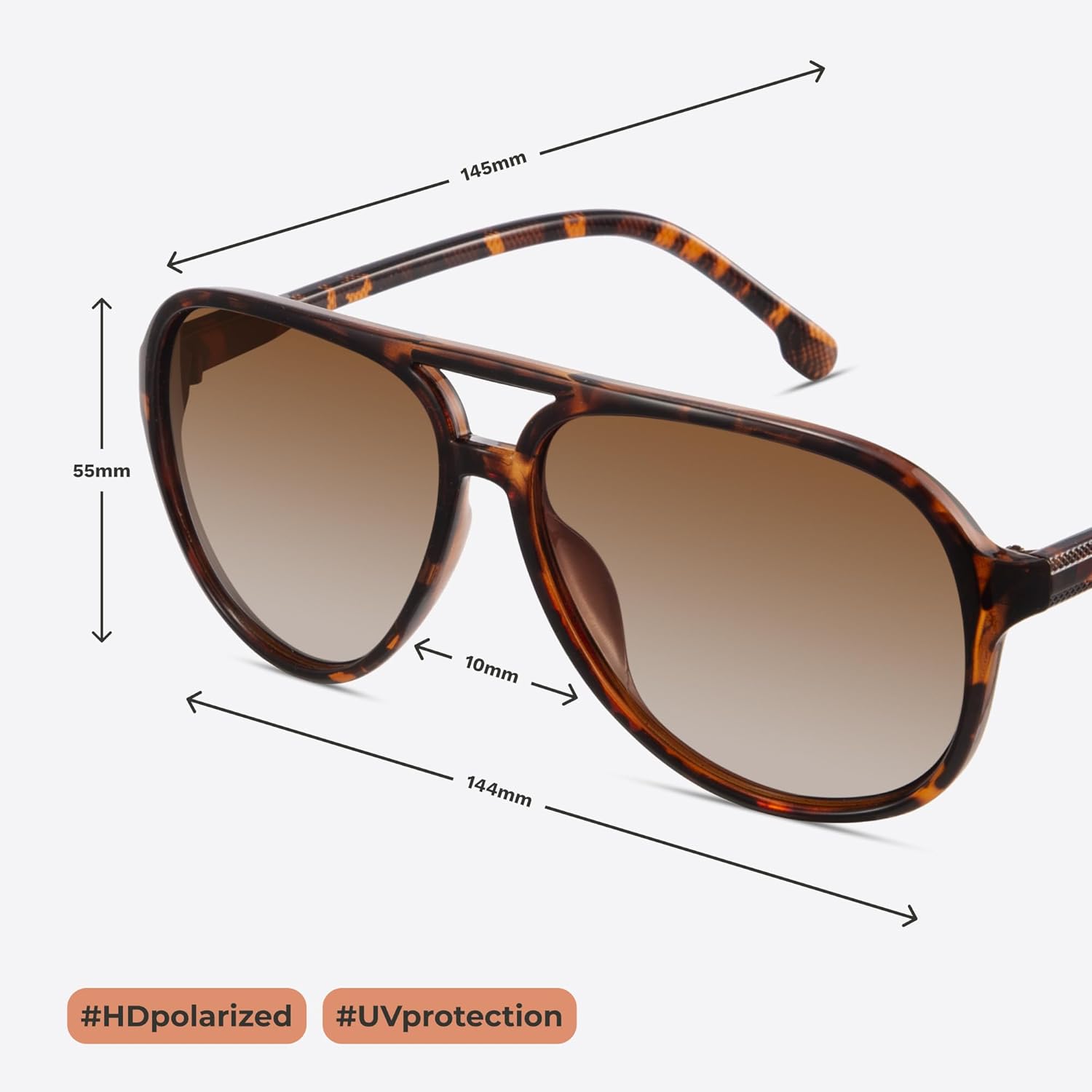 livho Trendy Polarized Aviator Sunglasses Women Men, Retro Sun Glasses for Women Men 2025, Oversized UV Protection Shades - Image 5