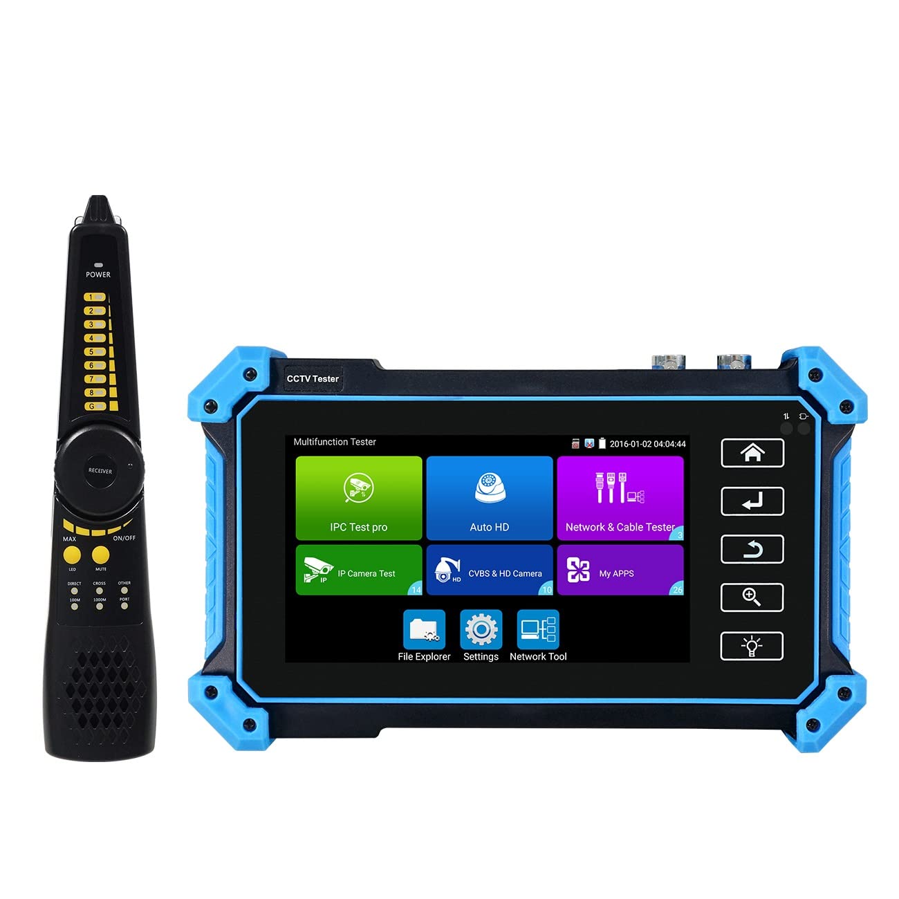 WANLUTECH IP Camera Tester IPC 5000 Series CCTV Test, 5 Inch IPS Touch Screen 4K H.265 CVBS CVI TVI