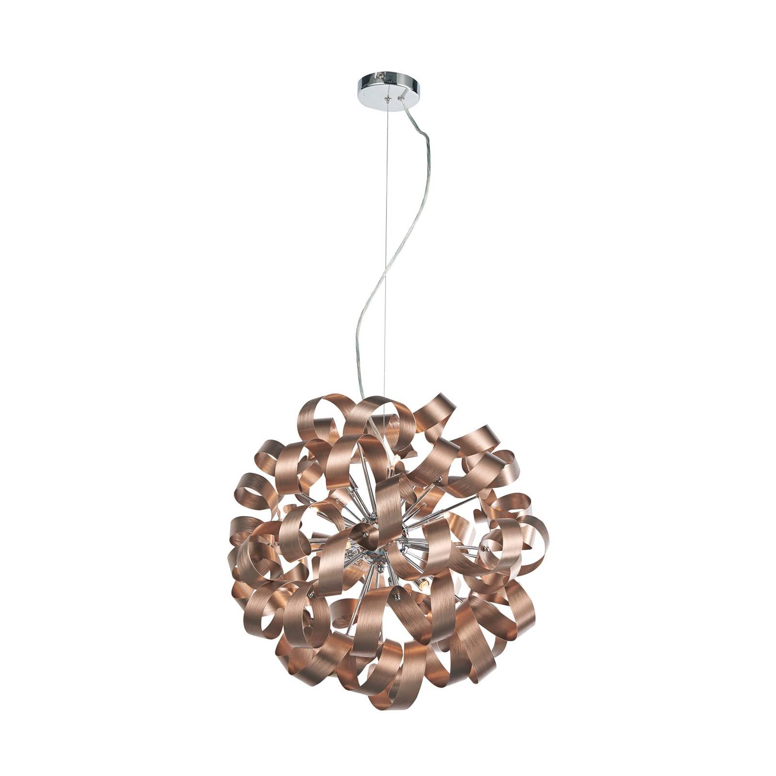 Lucande Satin Copper Ceiling Light Kaelor Dimmable (Design) In Copper Made Of Aluminium For E.g. Living Room & Dining (12 Light Sources, G9) From Pendant Lighting Lamp Hanging Ceiling