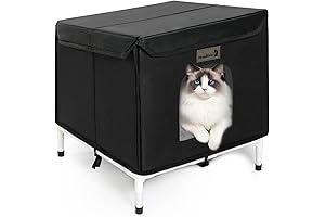 Waterproof Cat House for Outdoor Cats with Cozy Cushion