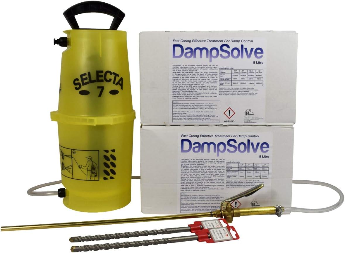 2 X 8L DAMPSOLVE DAMPROOFING Injection Cream C/W Tango Pump APPLICATOR