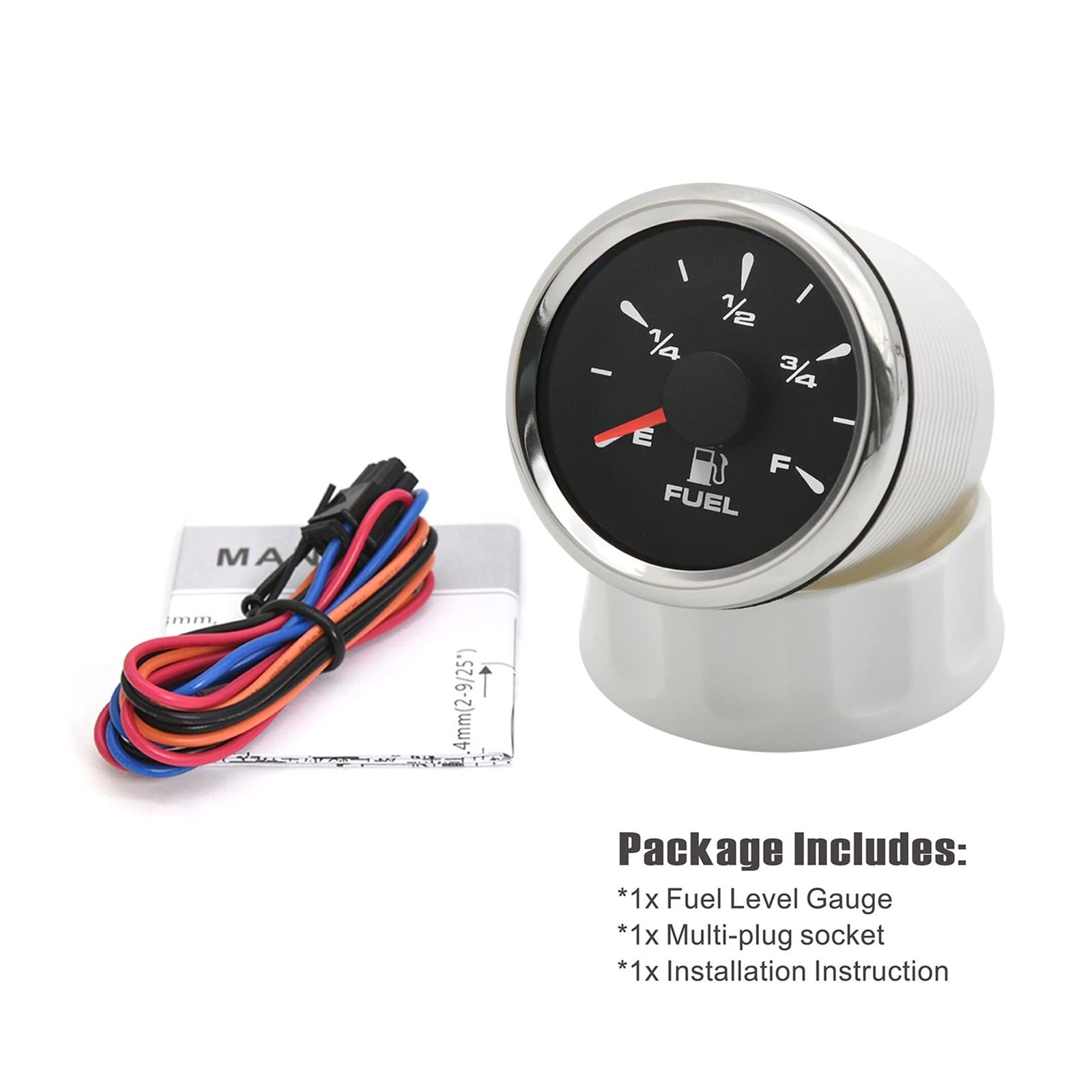Czujnik poziomu paliwa, 52mm wskaźnik poziomu paliwa miernik poziomu wody w zbiorniku paliwa dla łódź morska ciężarówka samochodowa jacht 9-32V wskaźnik poziomu paliwa 8 kolorów(WaterLevelGauge BN)