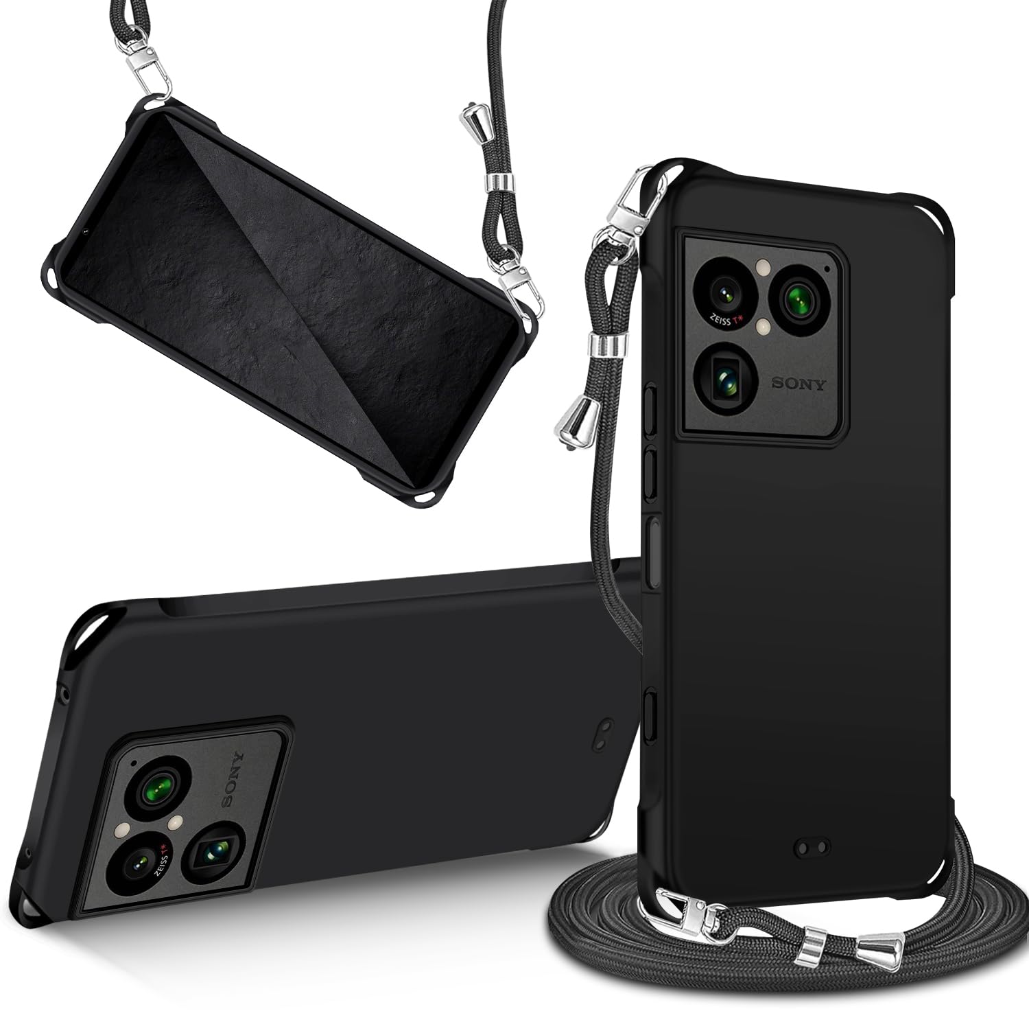 tuulaasii For Xperia 1 VIII 用 ケース クリア ショルダー エクスペリア 1 VIII 肩掛け 縄掛け TPU