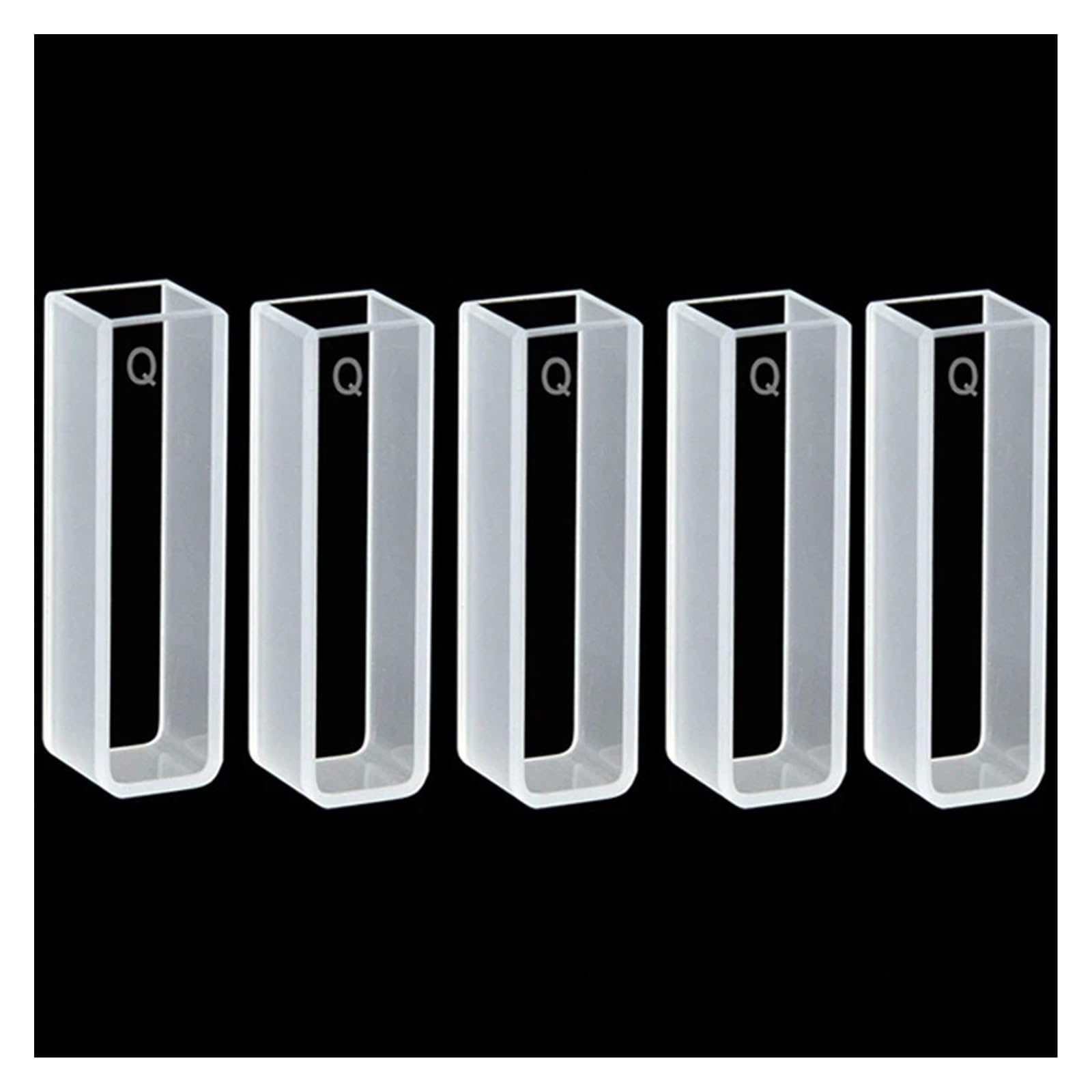Cellules de Cuvette à Quartz avec couvercles, chemin optique 10mm, adaptées au laboratoire spectrophotomètre, 5 pièces
